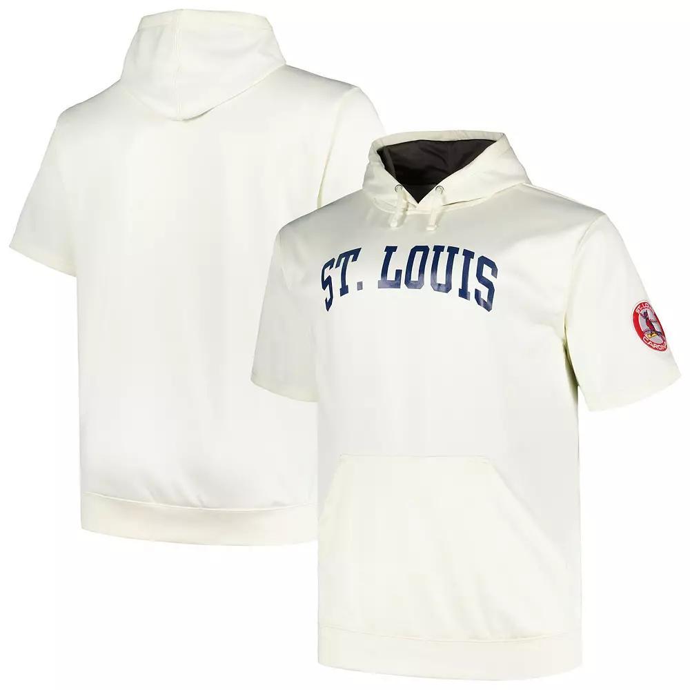 Men's Profile Oatmeal St. Louis Cardinals Big & Tall Contrast Short Sleeve Pullover Hoodie, Size: 3XB, Team Product Image