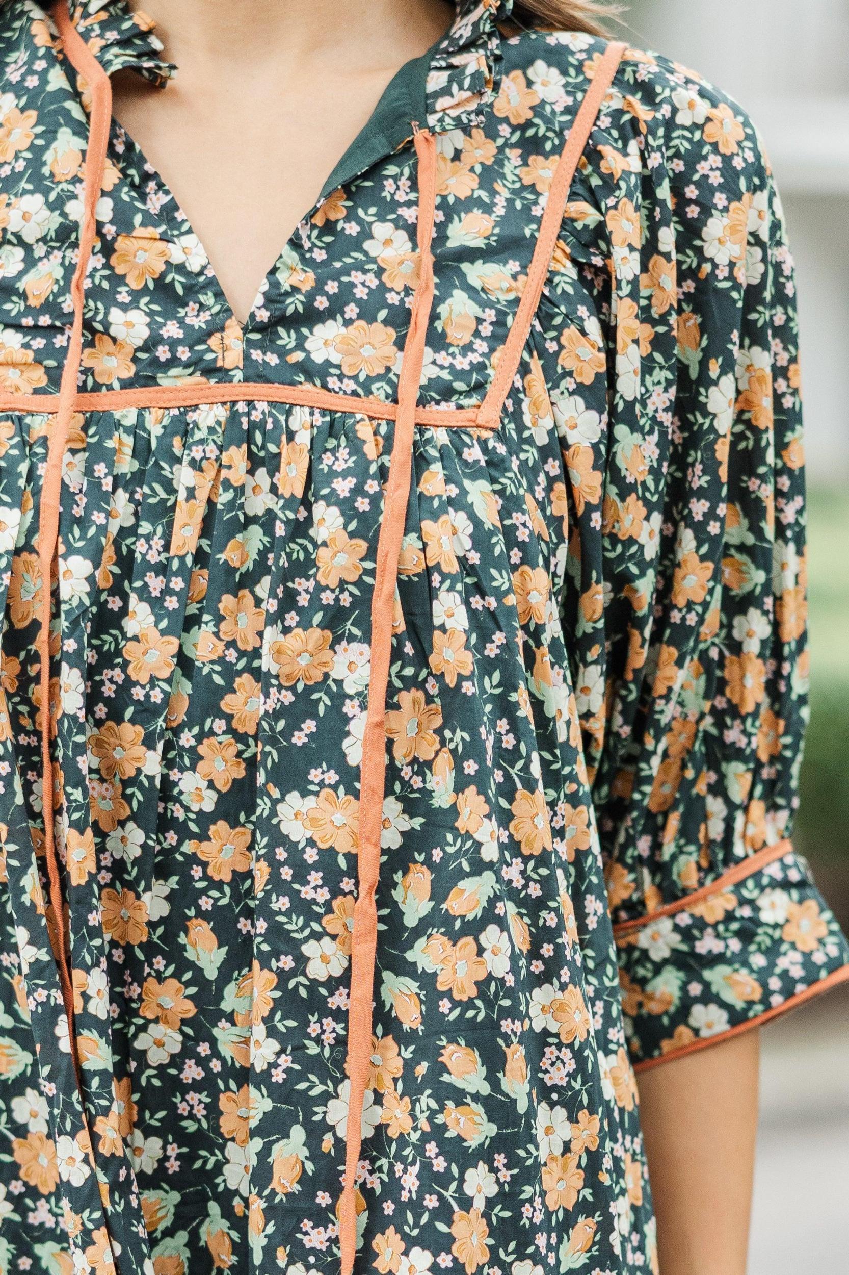 Figure It All Out Black Ditsy Floral Dress Female Product Image