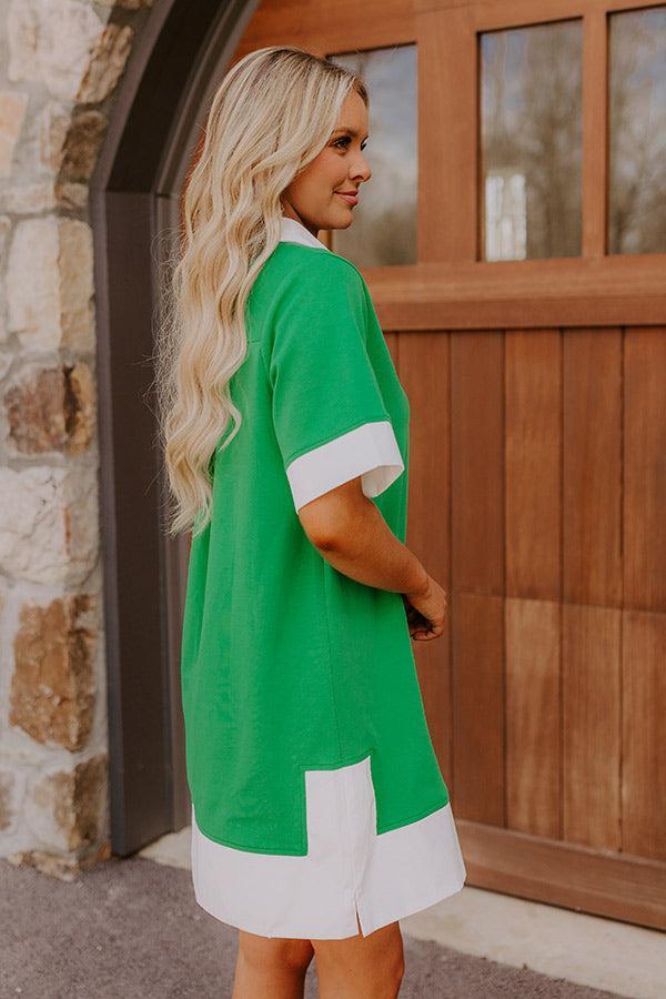 Country Club Brunch Mini Dress in Kelly Green Product Image