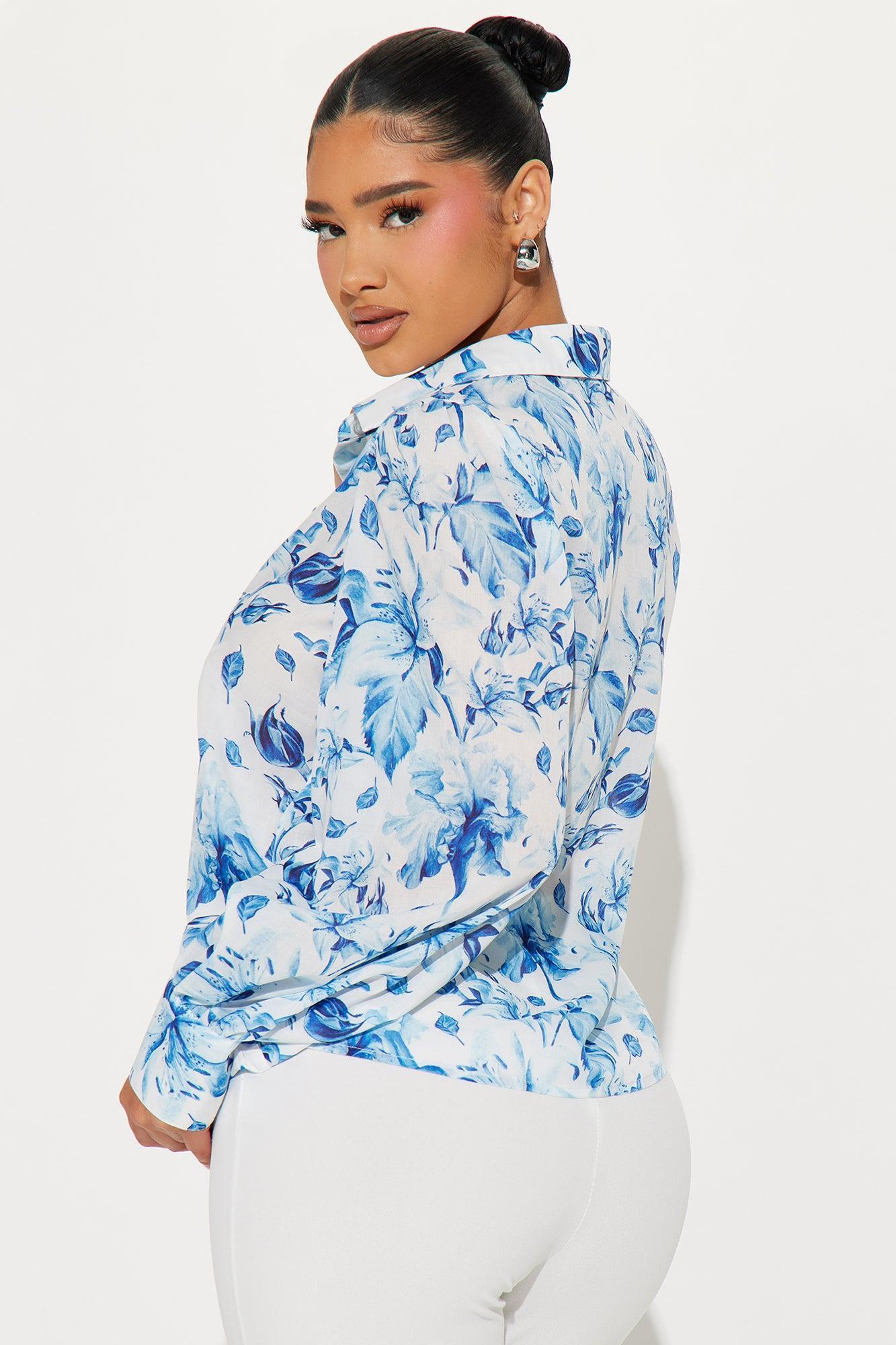 Summer Bloom Floral Shirt - Blue/combo Product Image