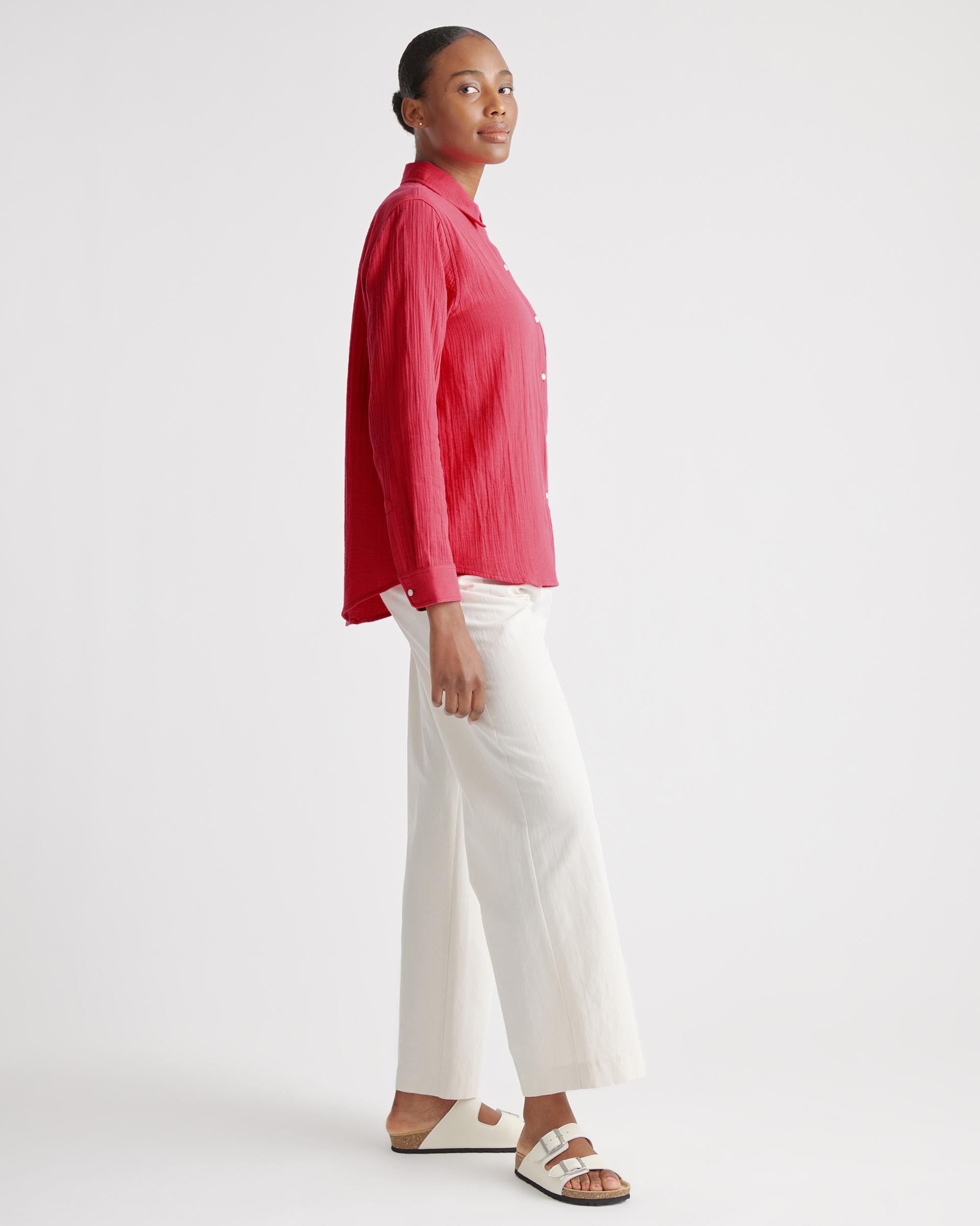 Quince | Women's Gauze Long Sleeve Shirt Organic Cotton Product Image