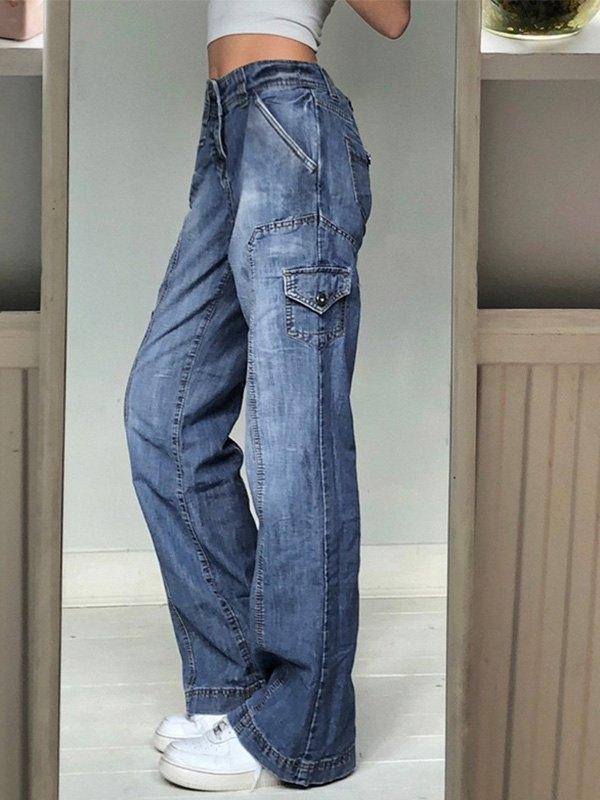 Bleached Pocket Cargo Jeans Product Image