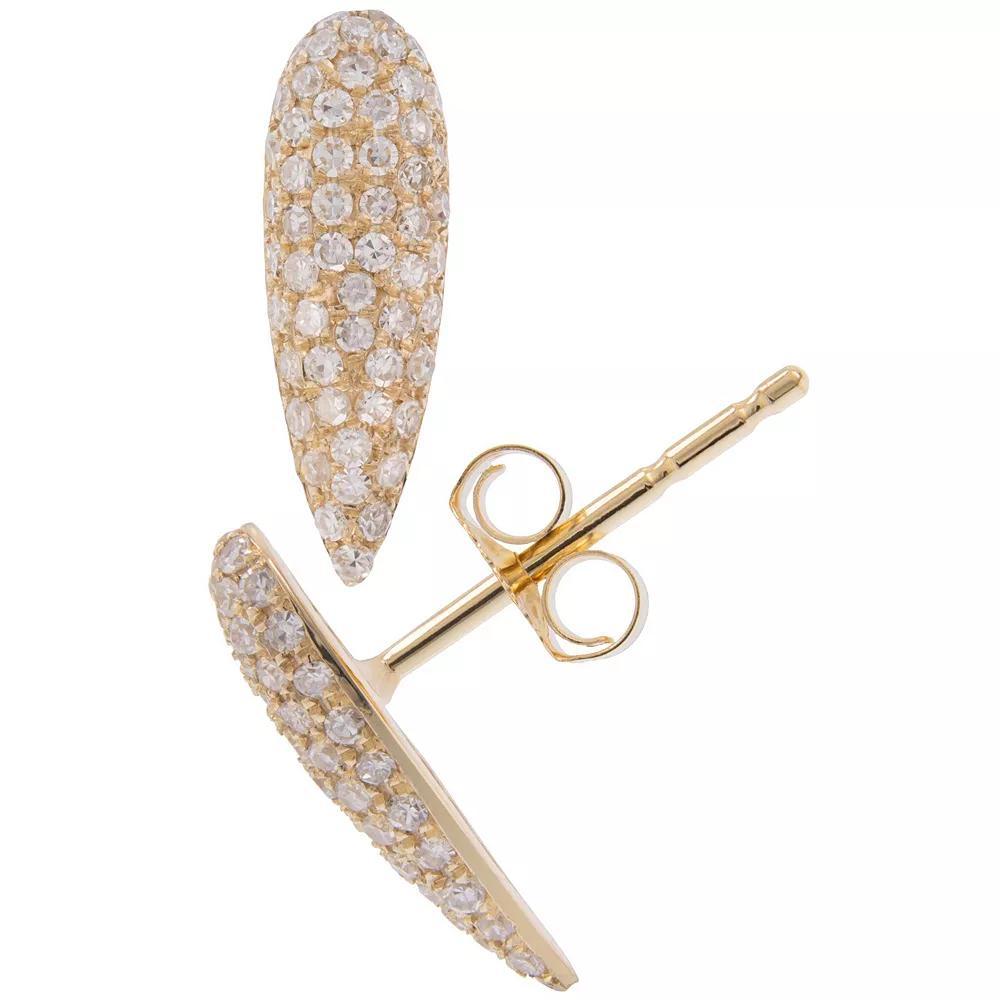 LUXLE 14k Gold 3/8 Carat T.W. Diamond Teardrop Stud Earrings, Women's Product Image