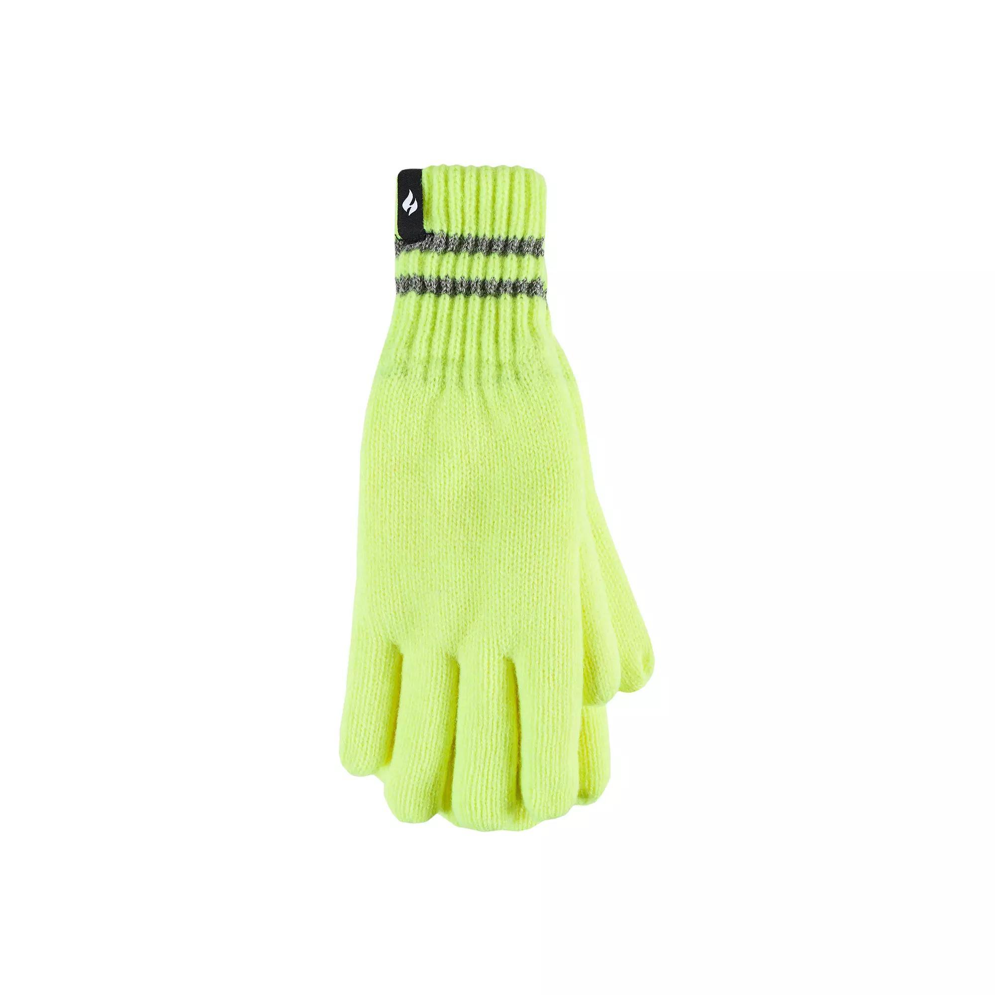 Men's Heat Holders Worxx Heatweaver Lined Flat Knit Reflective Gloves, Size: Medium/Large, Bright Yellow Product Image