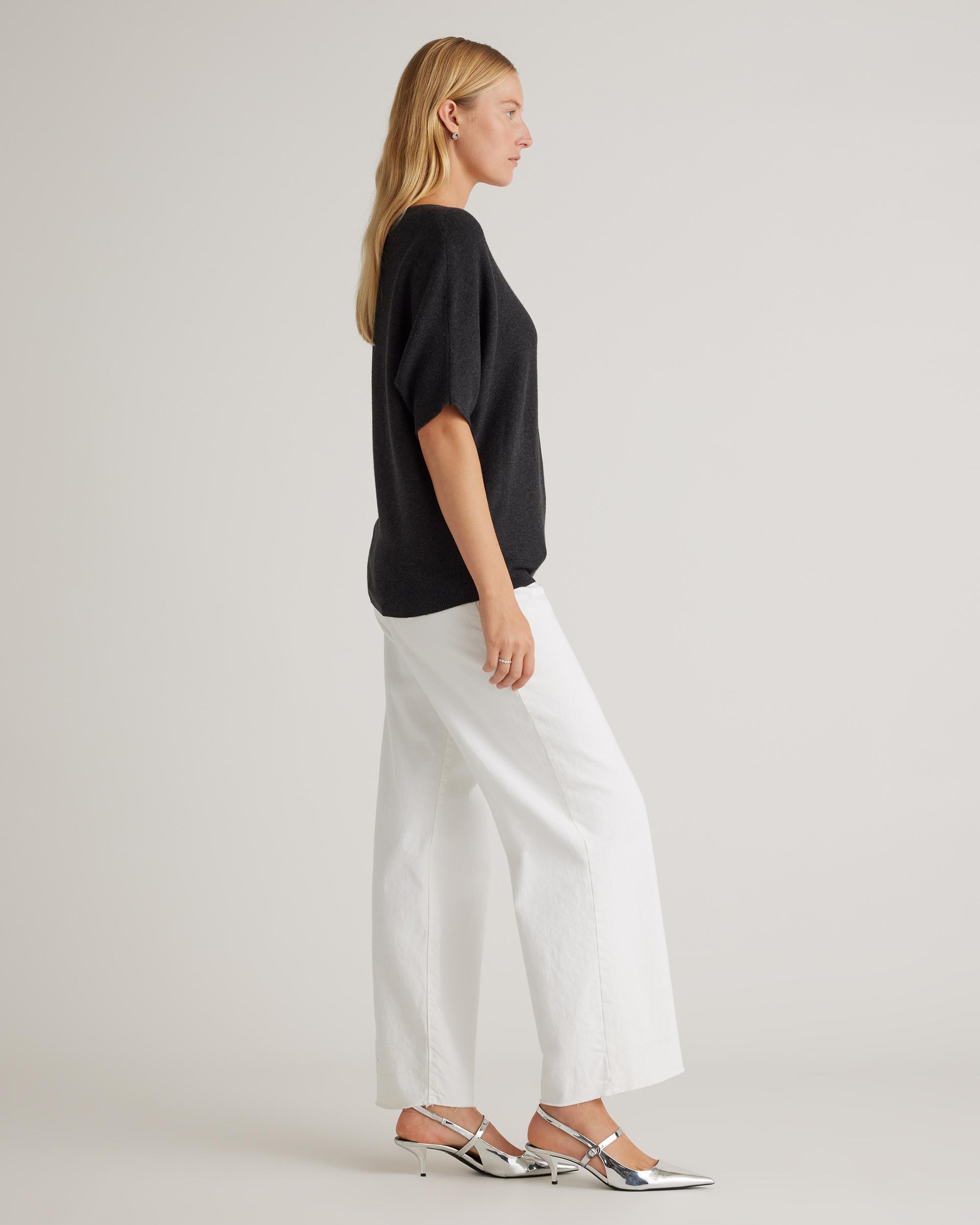 Quince | Women's Lightweight Cotton Cashmere Link-Stitch Dolman Sweater Size XL Product Image