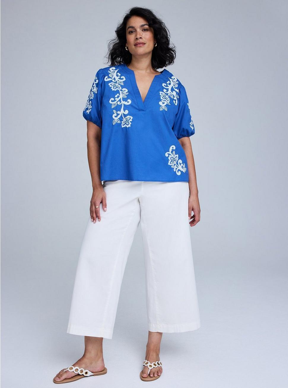 Belle Isle Embroidered Puff Sleeve Top Product Image