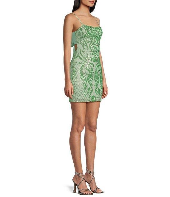 B. Darlin Sequin Spaghetti Strap Sleeveless Dress Product Image