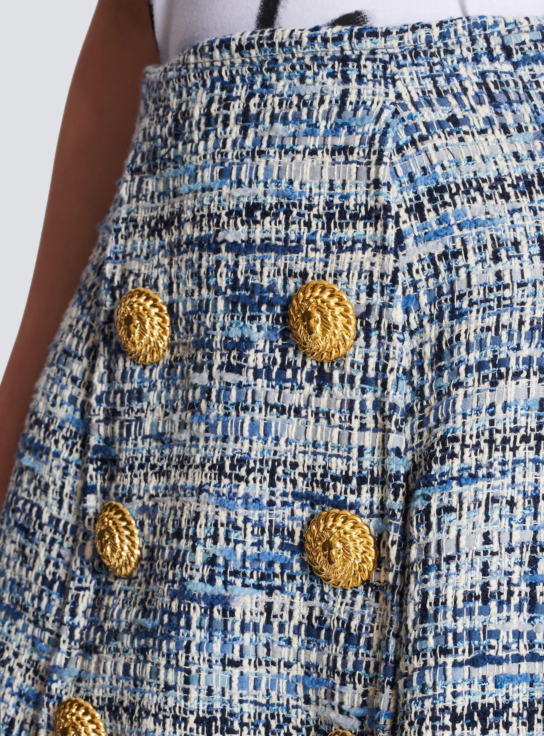Pleated flared tweed skirt Product Image