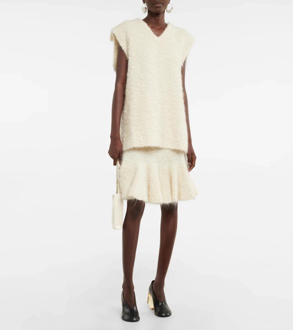JIL SANDER Mohair-blend Sweater Vest In Ivory Product Image
