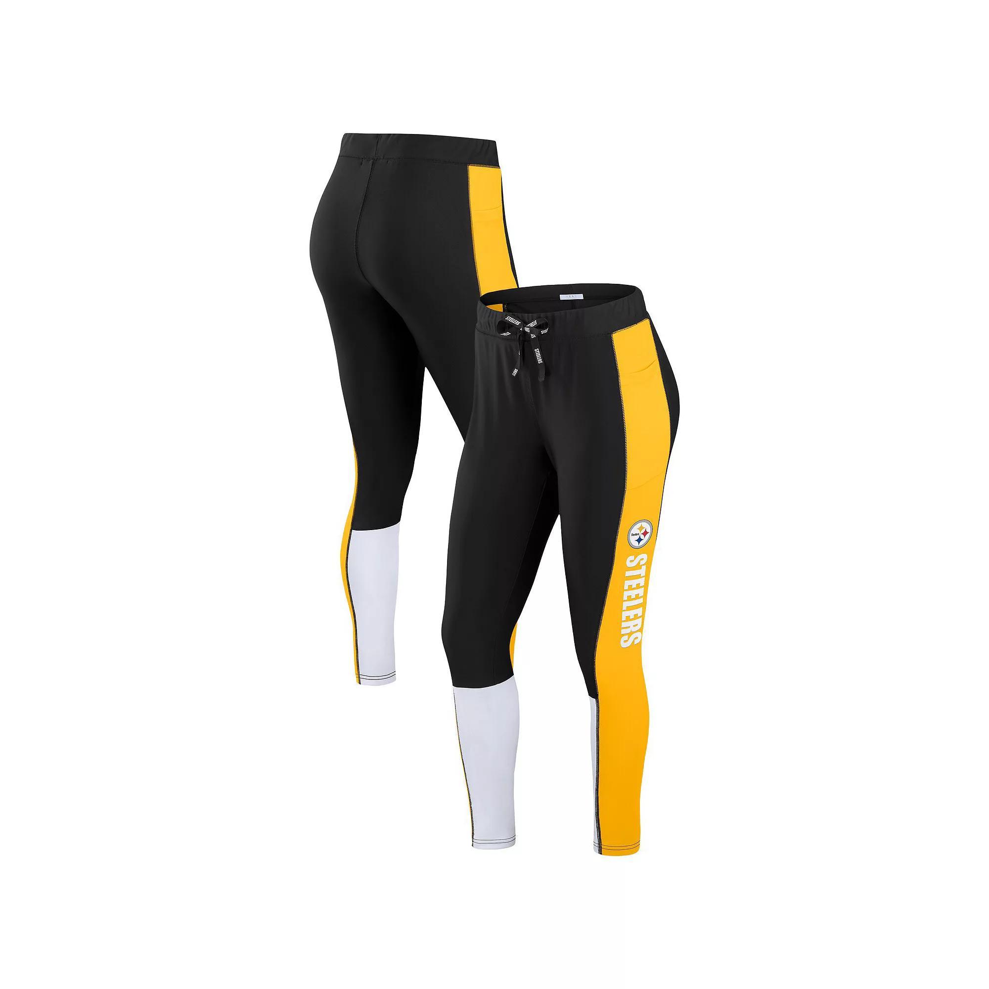 Womens WEAR by Erin Andrews Black/Gray Las Vegas Raiders Color-Block Leggings Product Image