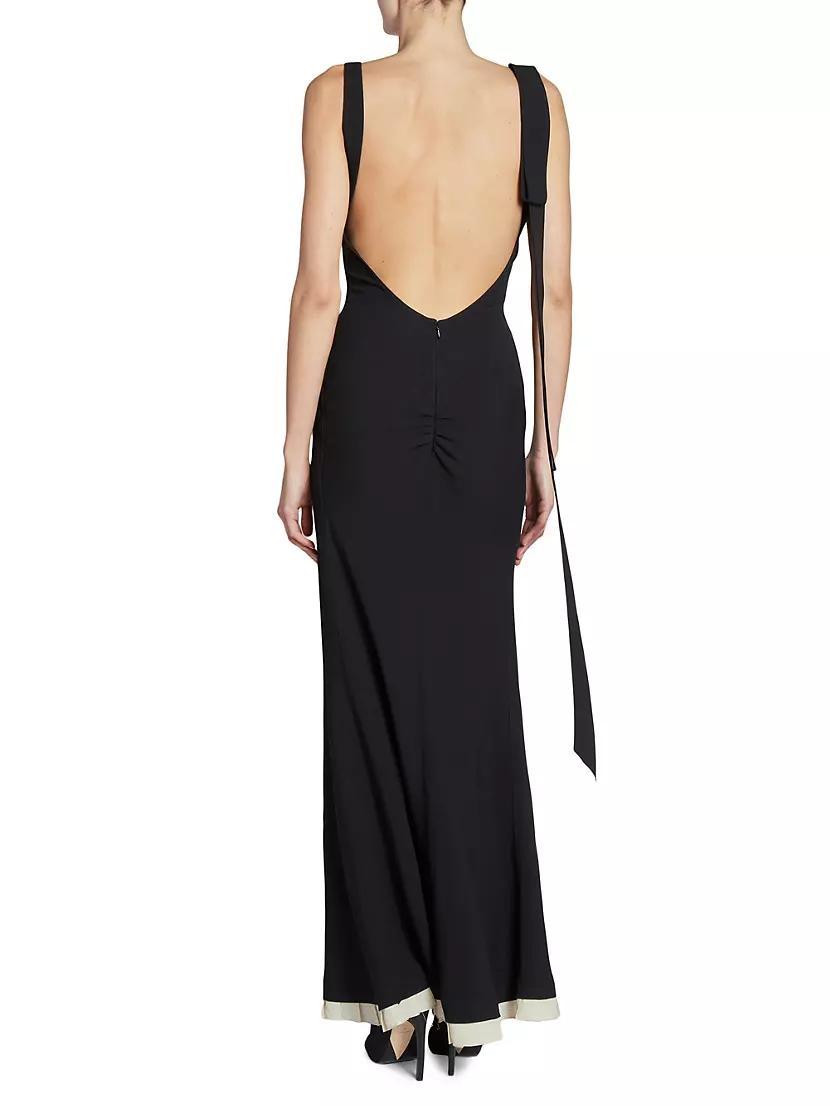 V-Neck Gathered Waist Gown Product Image