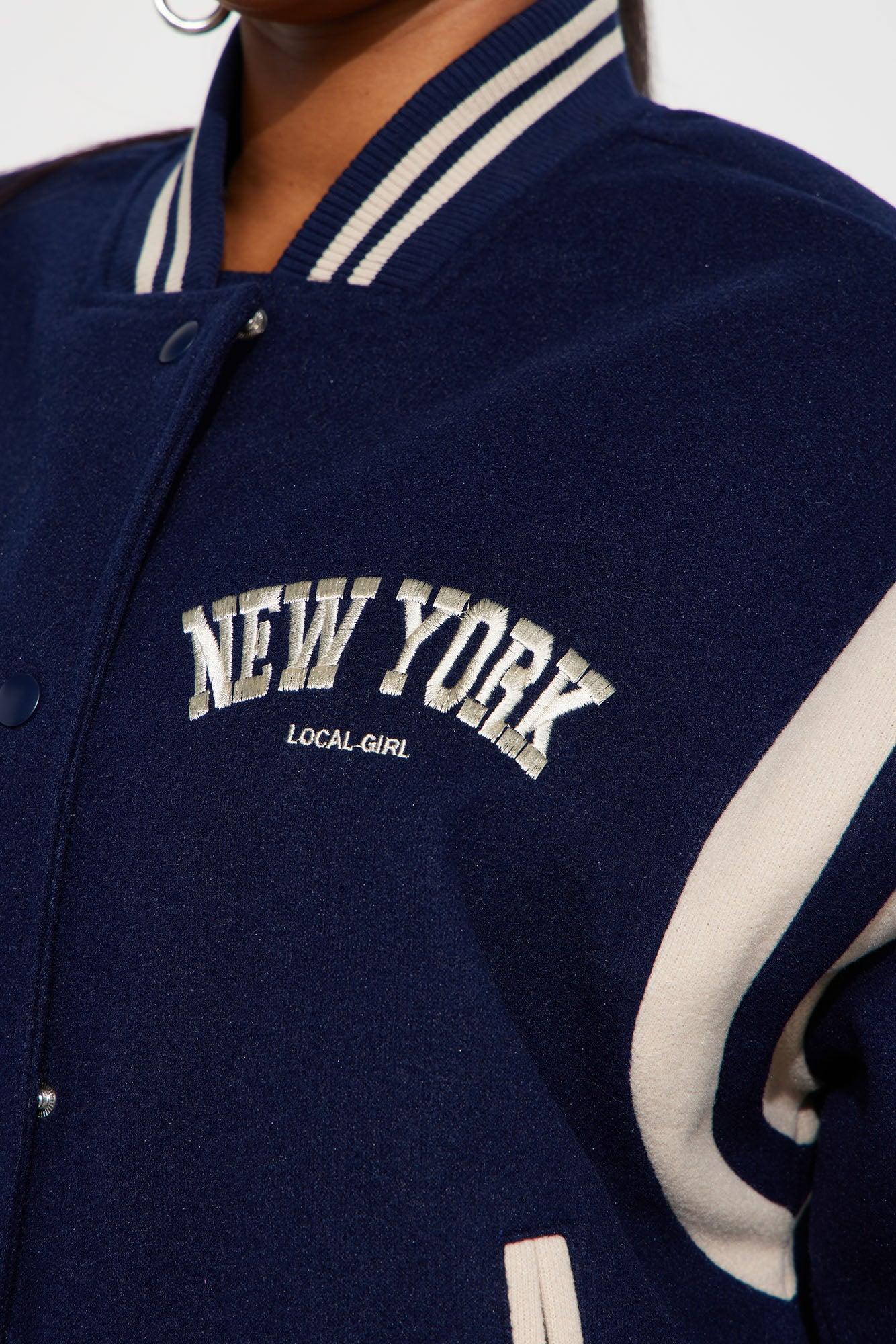 Manhattan Babe Varsity Jacket - Navy Product Image