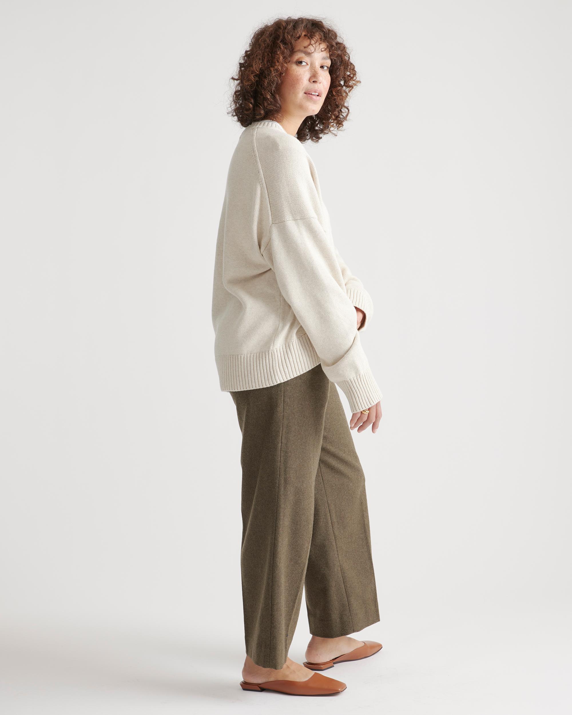 Quince | Women's Boyfriend Crew Sweater Size XS, Organic Cotton Product Image