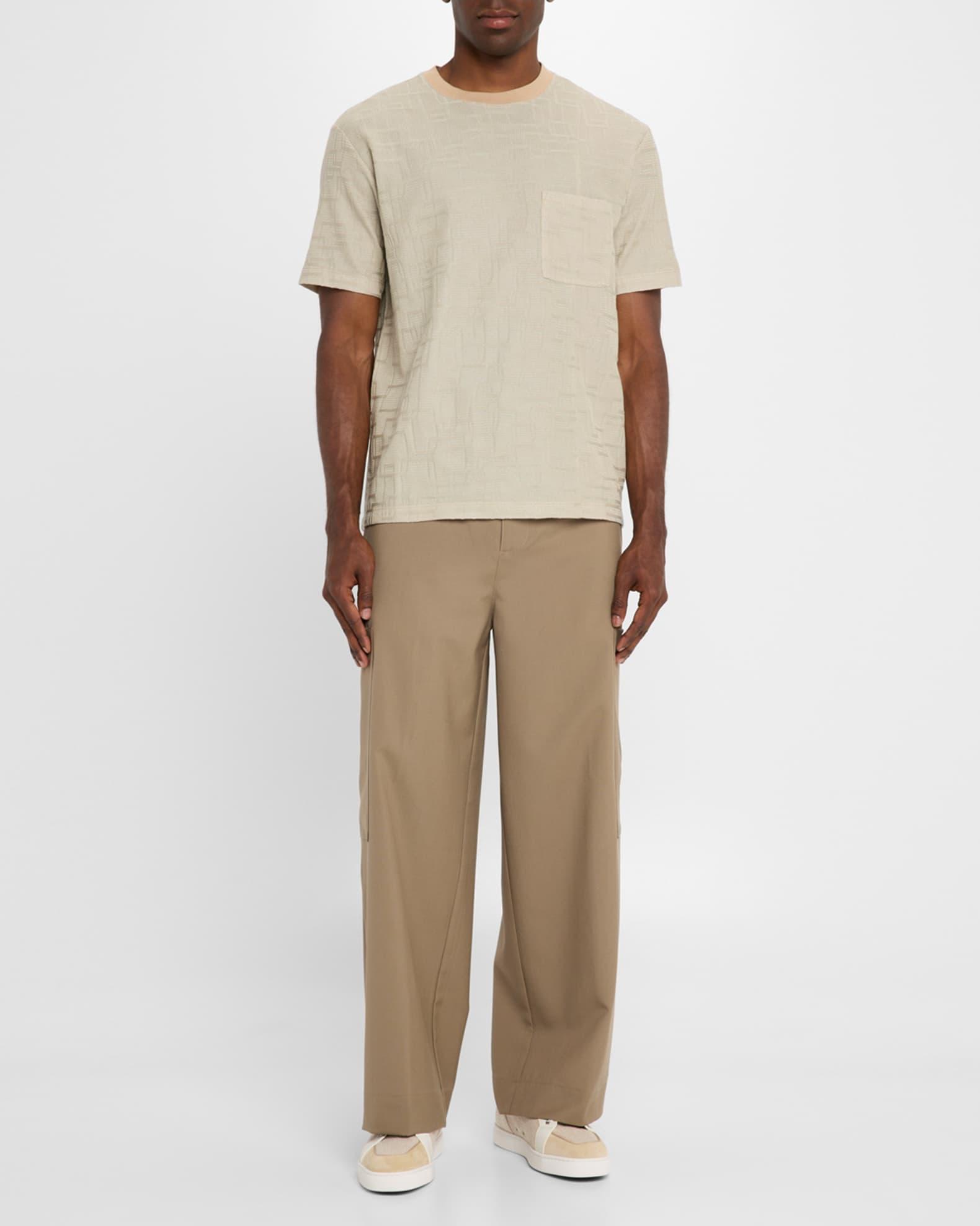Mens Cotton Stitched Crewneck T-Shirt Product Image