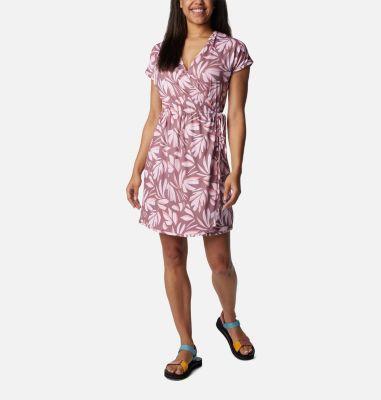 Women's Columbia Chill River Wrap Print Mini Dress, Size: Large, Fig Areca Product Image