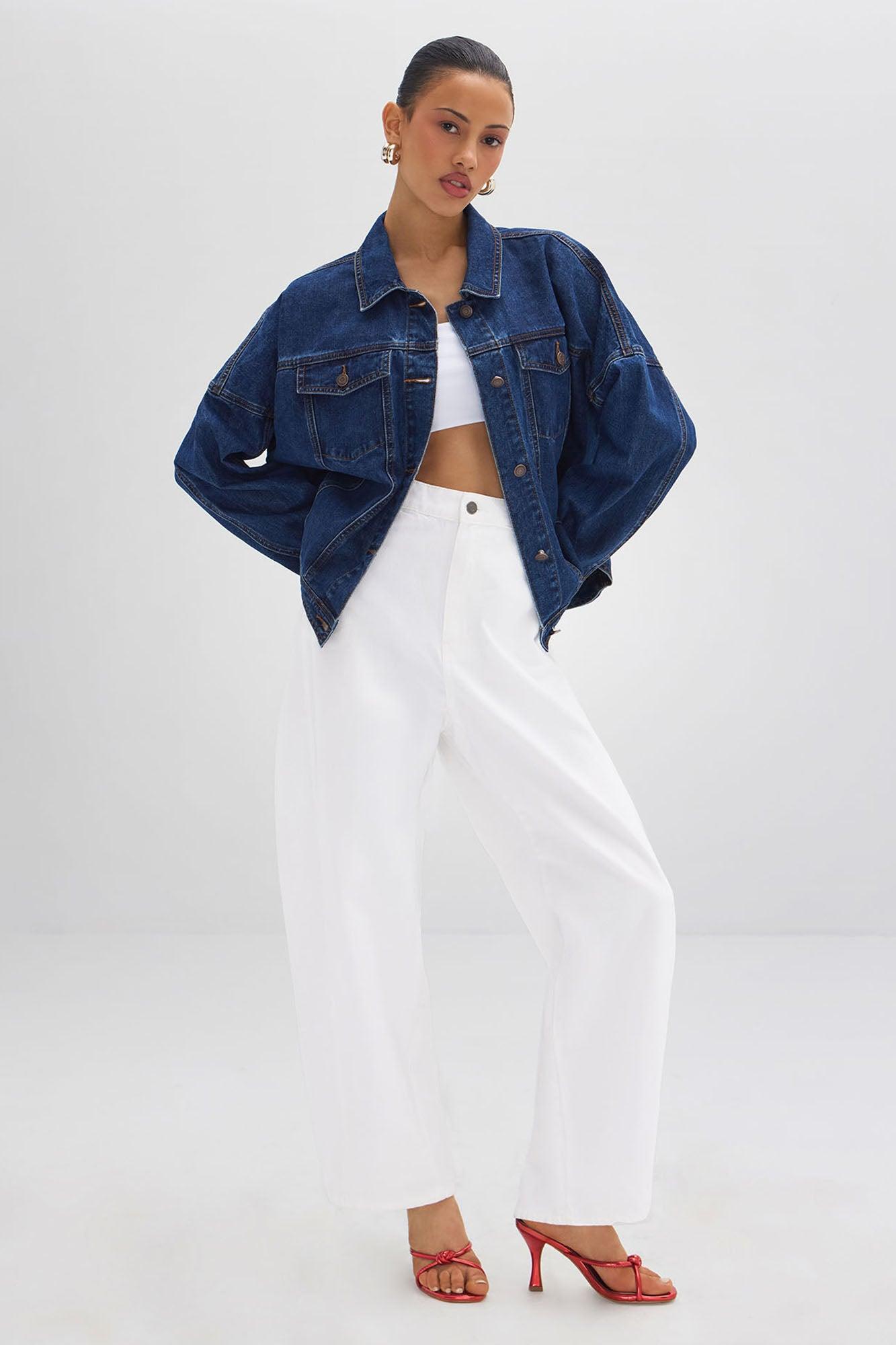 Allegra Barrel Pant - White Female Product Image