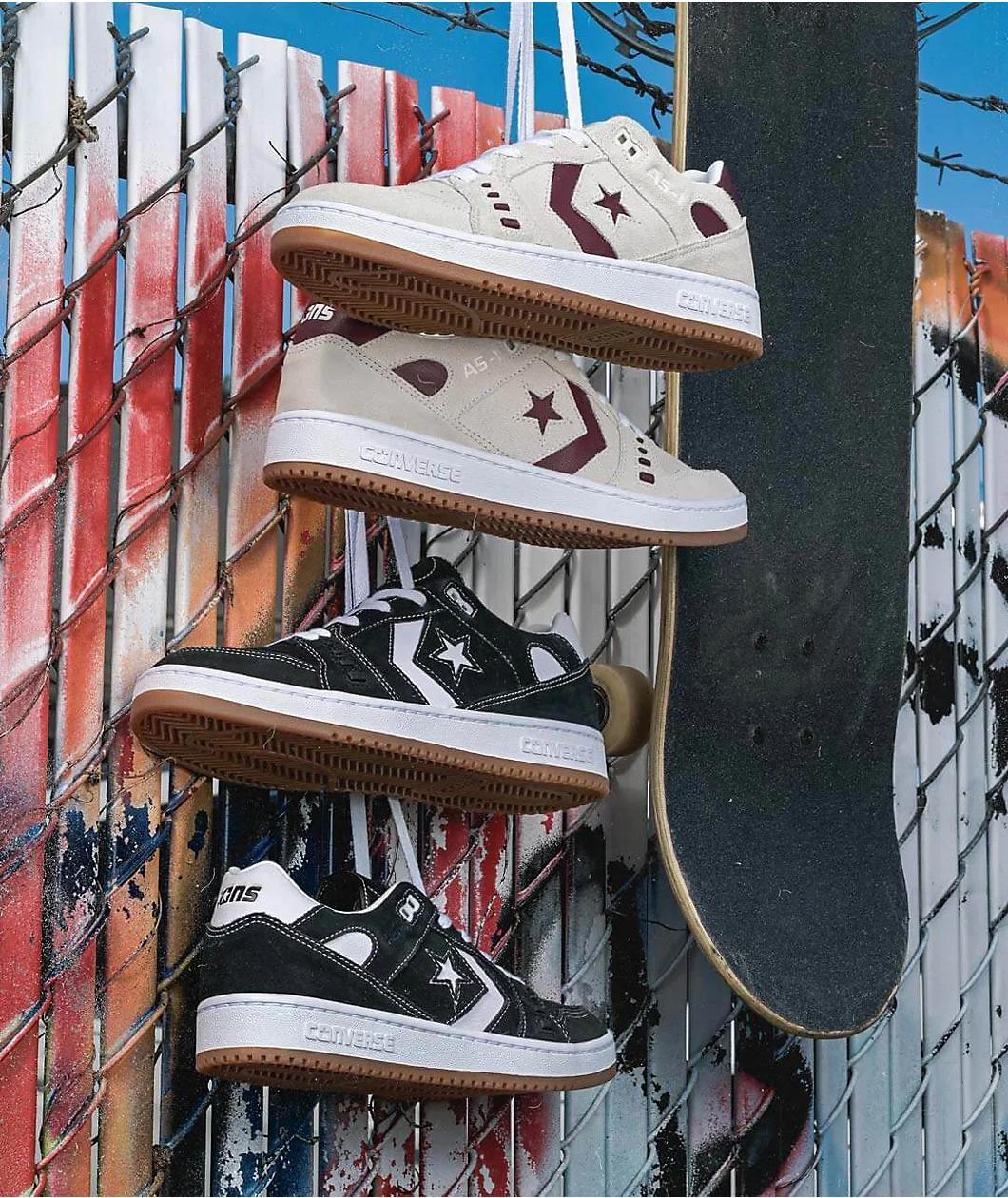 Converse AS-1 Pro Black & White Suede Skate Shoes Product Image