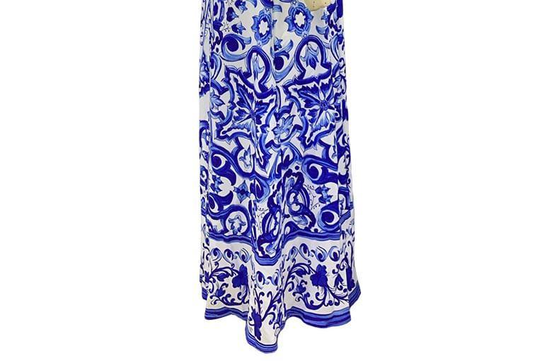 Off Shoulder Print Maxi A-Line Dress Product Image