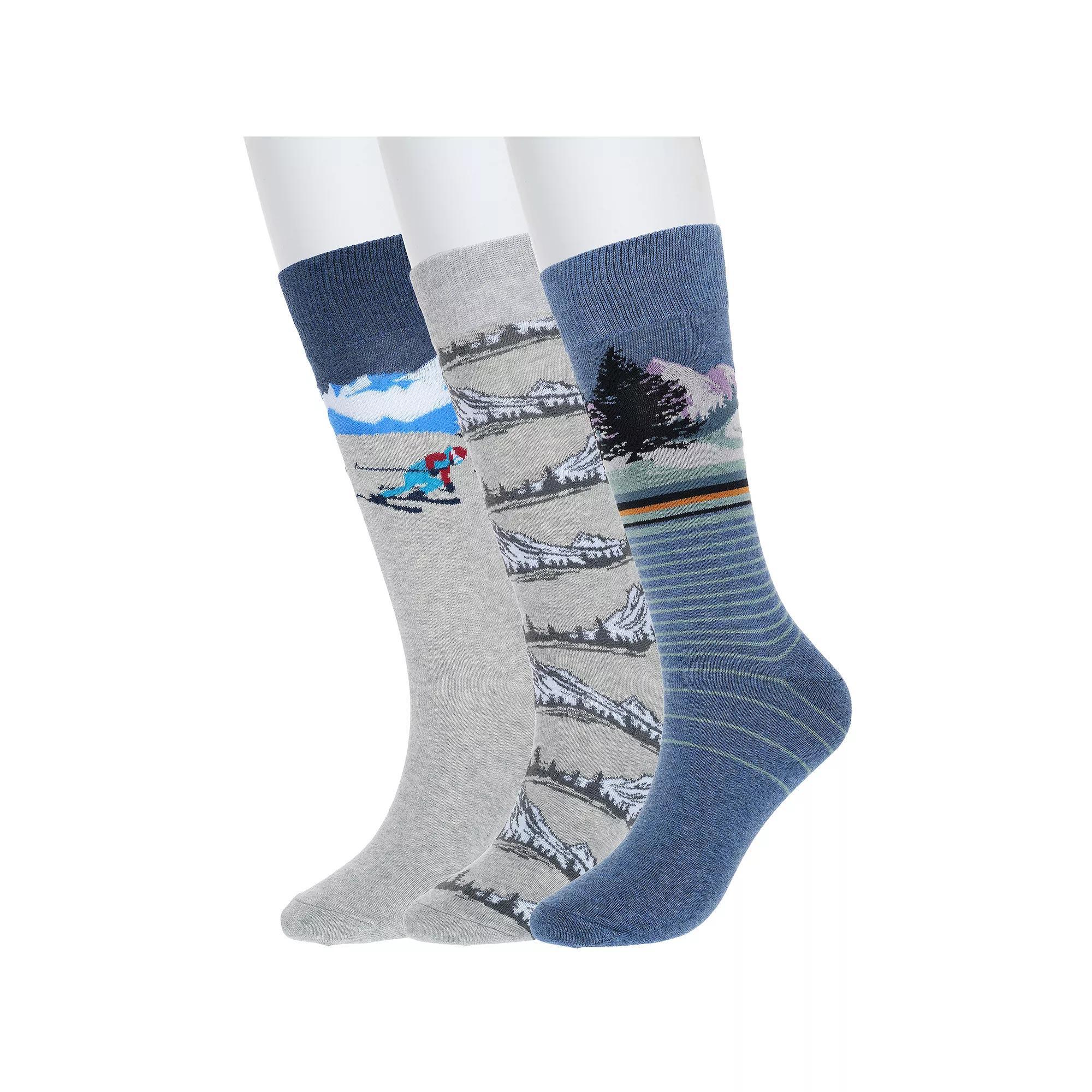 Men's Sonoma Goods For Life® 3-pack Mixed Novelty Socks, Skiing Product Image