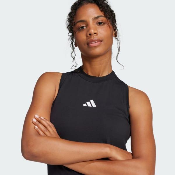 Women's adidas 3-Stripes Long Racerback Sportswear Dress, Size: XS, Clear Pink White Product Image