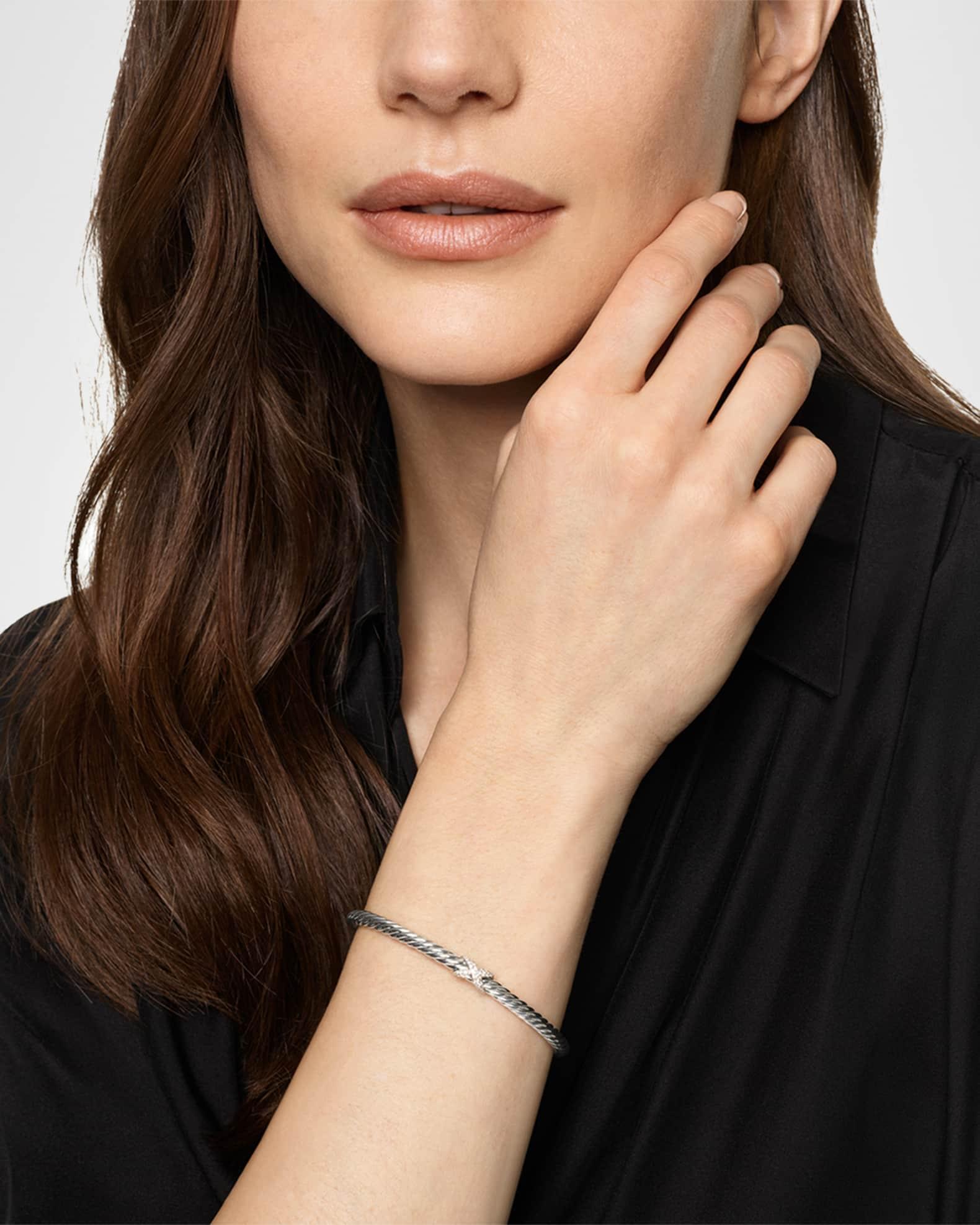 Cable Flex Center Station X Bracelet with Diamonds in Silver, 4mm Product Image