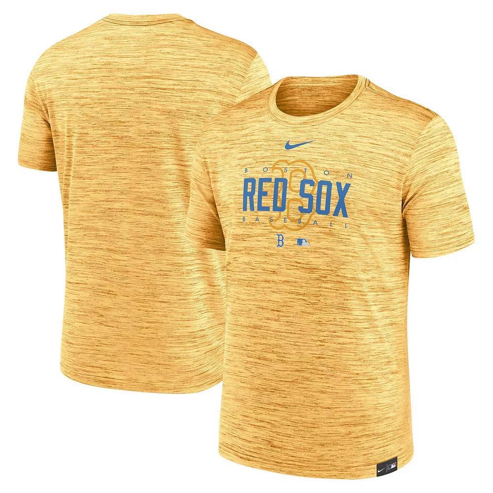 Men's Nike Gold Boston Red Sox City Connect Velocity Practice Performance T-Shirt, Size: Small Product Image