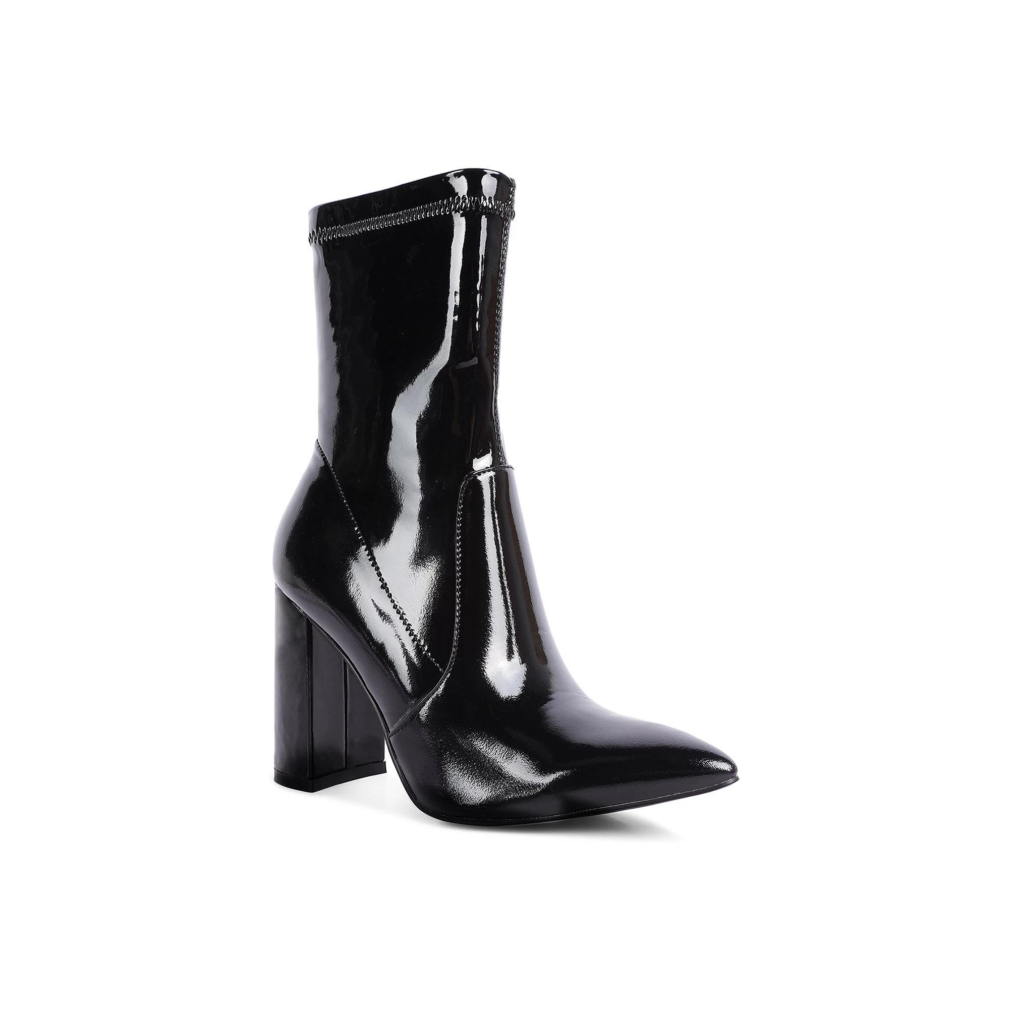 London Rag Women's Block Heel Stiletto Ankle Boots, Size: 6, Black Product Image