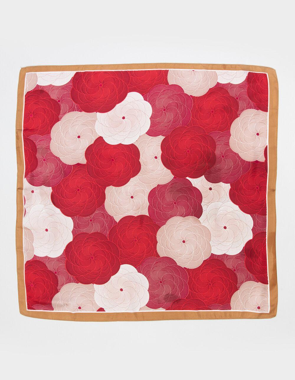 FULL TILT Floral Print Satin Scarf - RED Product Image