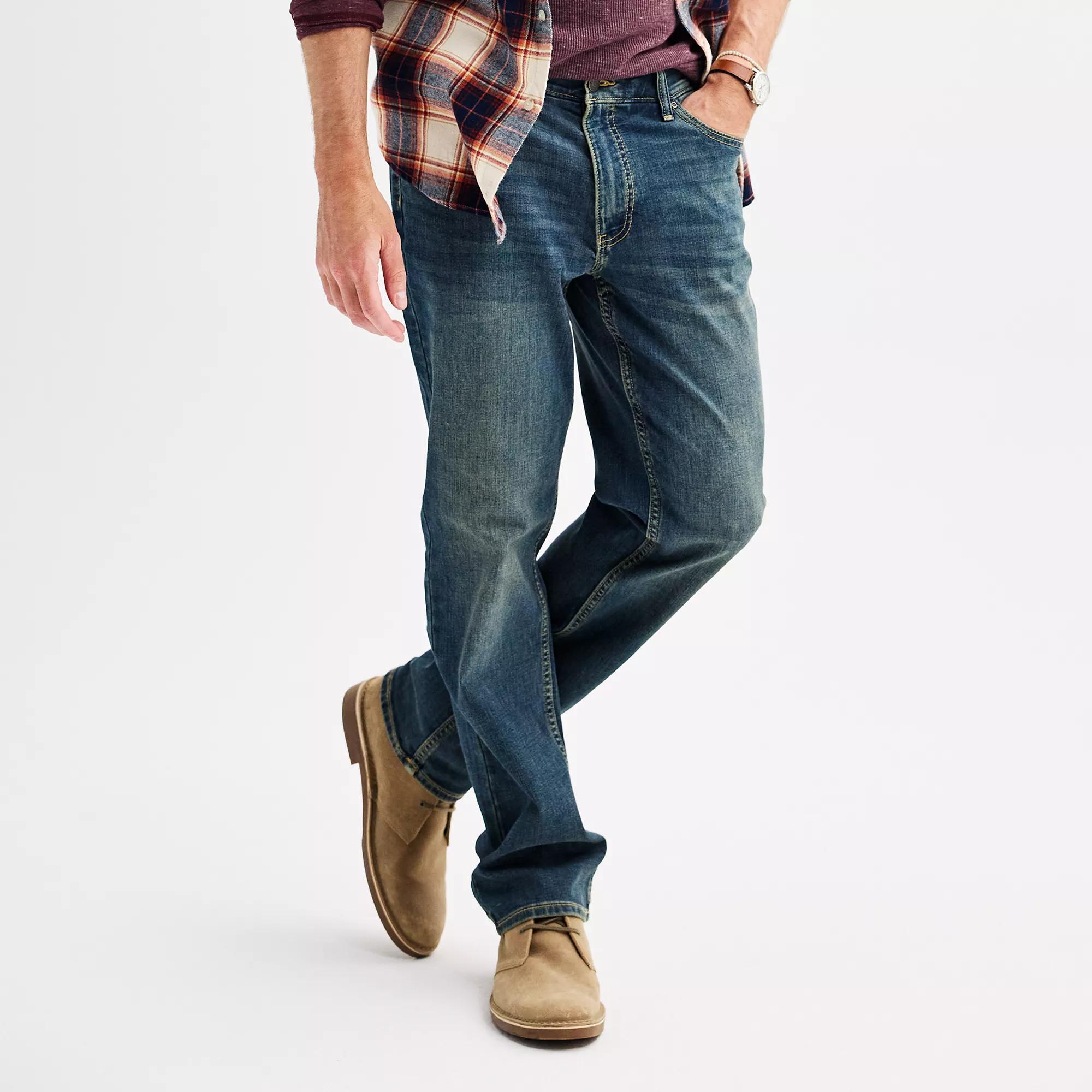 Men's Sonoma Goods For Life® Straight-Fit Flexwear Jean, Size: 34X34, Green Tint Product Image