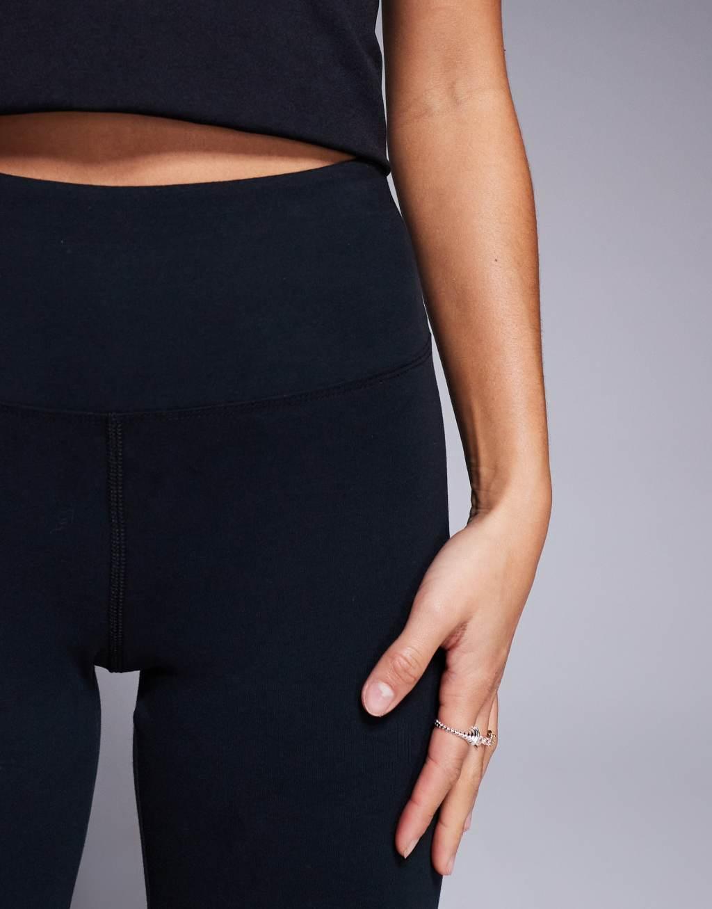 4505 Icon Petite slim kick soft touch yoga leggings in black   Product Image