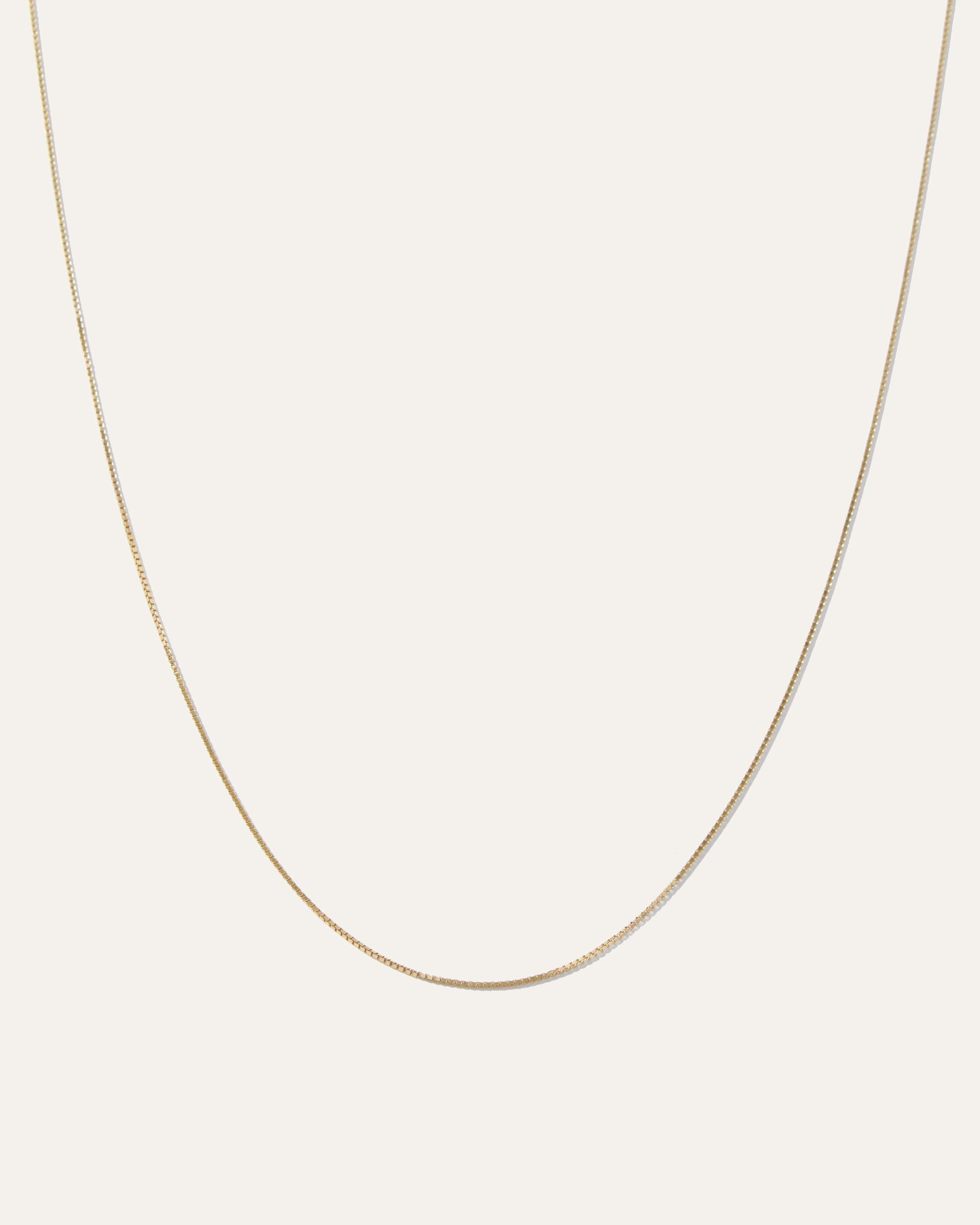 Quince | Women's 14K Gold Petite Box Chain Necklace Product Image
