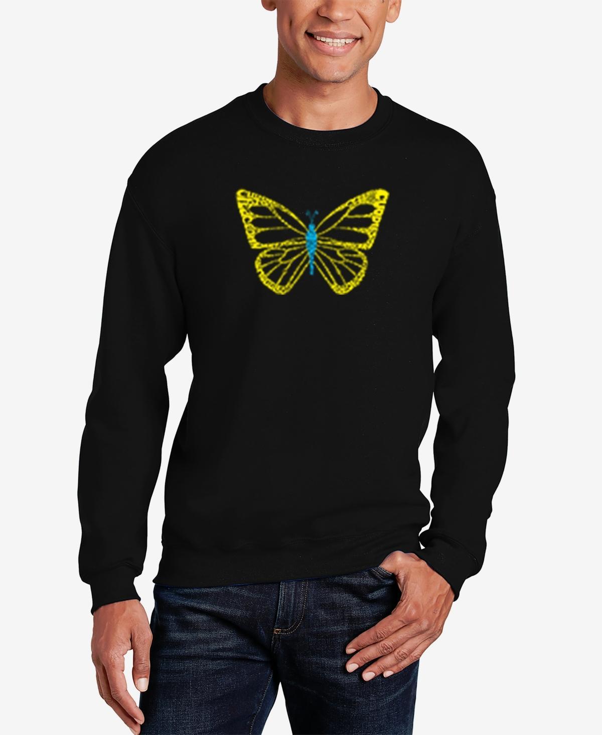 La Pop Art Mens Word Art Crewneck American Flag Fireworks Sweatshirt Product Image