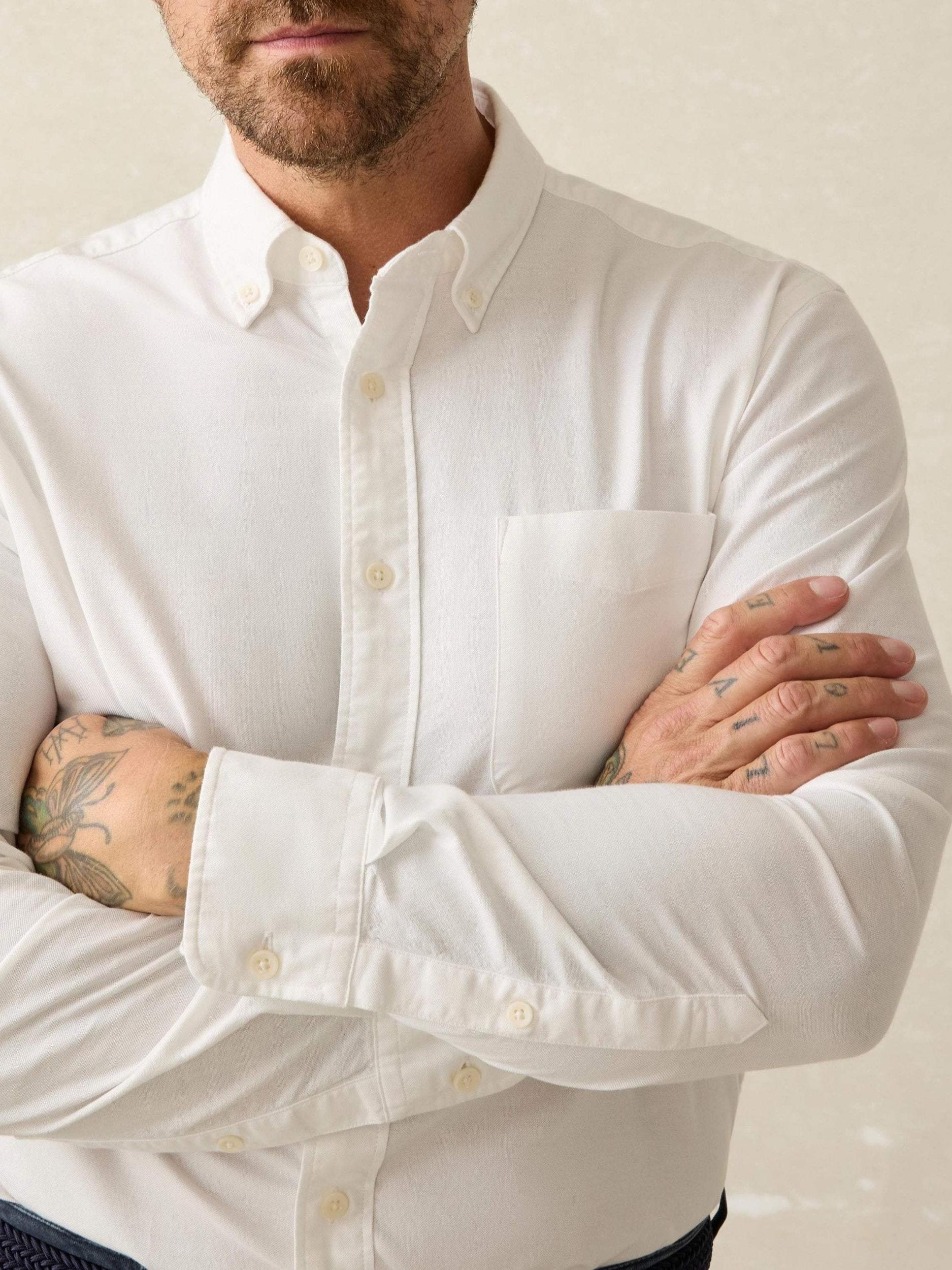 Supima Oxford Shirt - Pure White Male Product Image