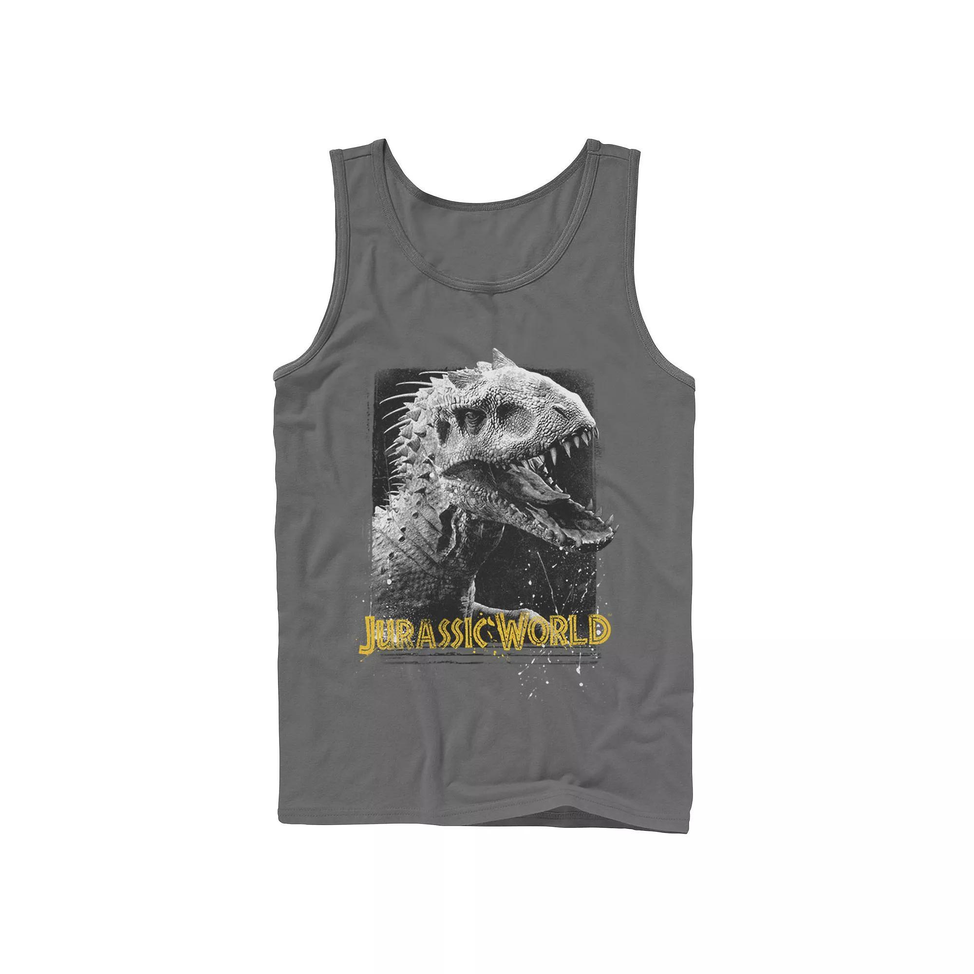 Men's Jurassic World Indominus Rex Profile View Graphic Tank Top, Size: Small, Grey Product Image