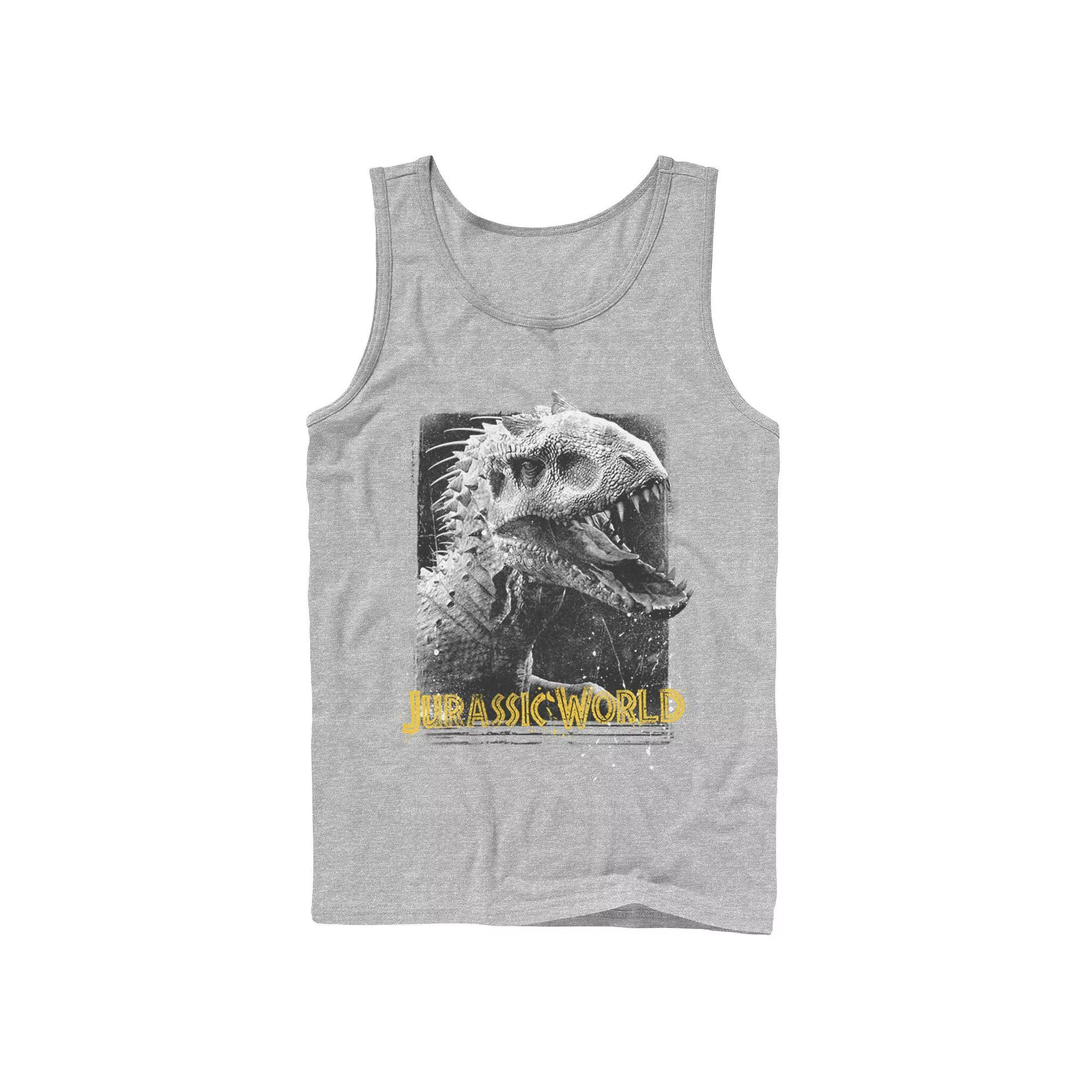 Men's Jurassic World Indominus Rex Profile View Graphic Tank Top, Size: Small, Grey Product Image
