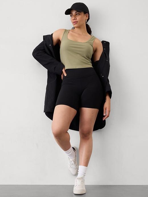 Signature Rib Square Neck Crop Tank Product Image