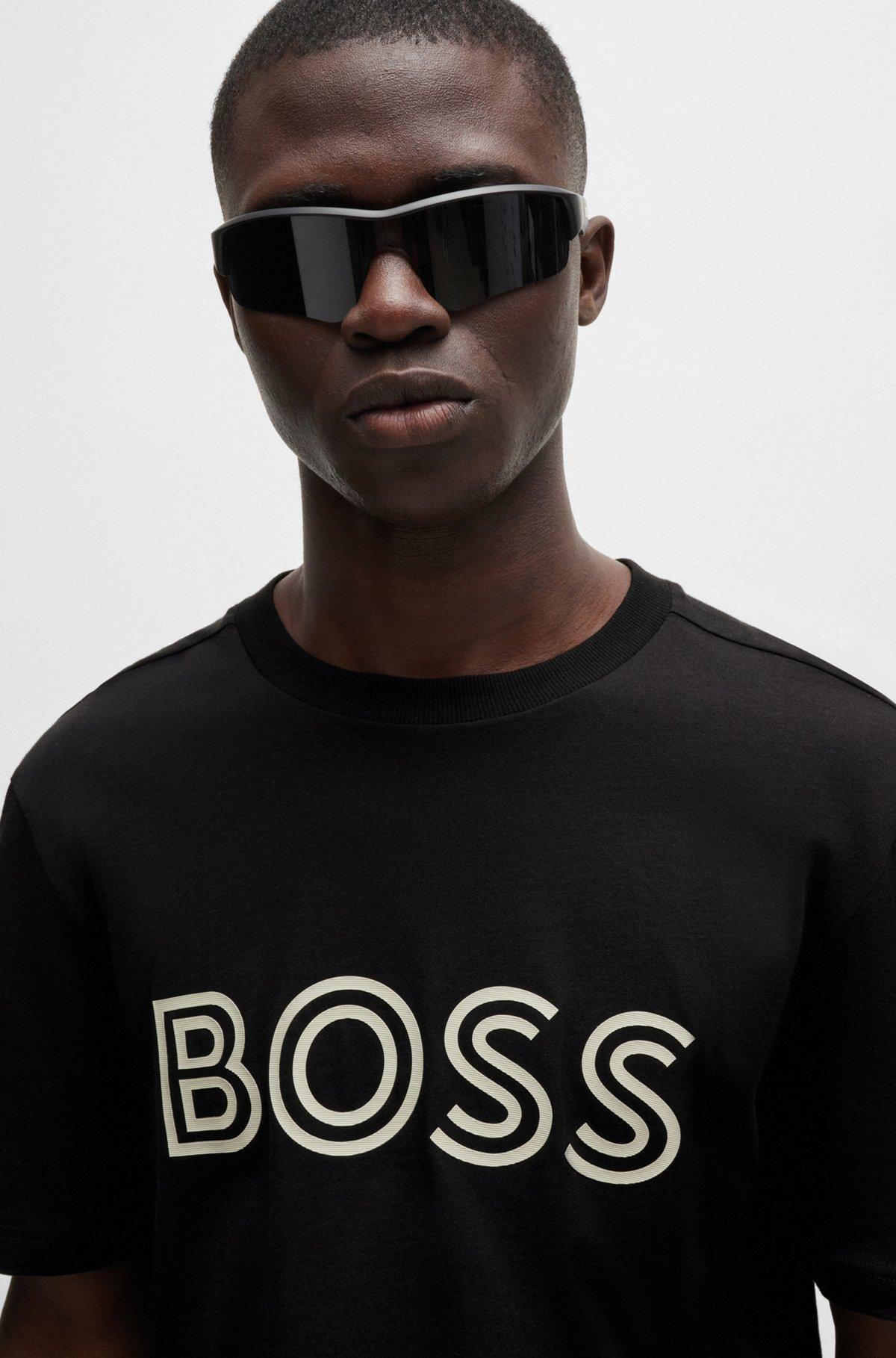 Cotton-jersey regular-fit T-shirt with logo artwork Product Image