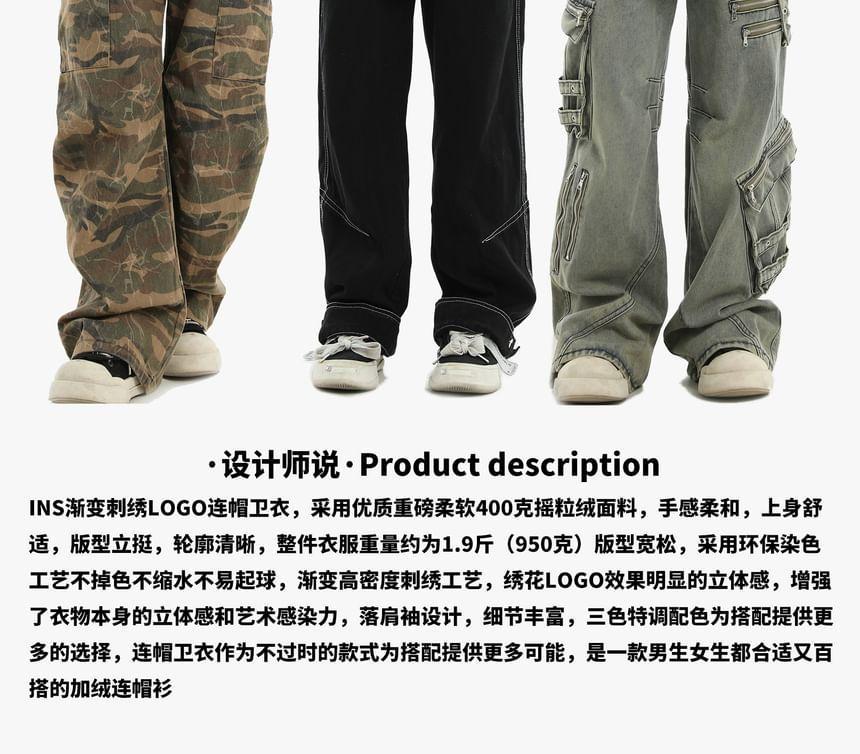 Couple Matching Lettering Loose Fit Hoodie Product Image