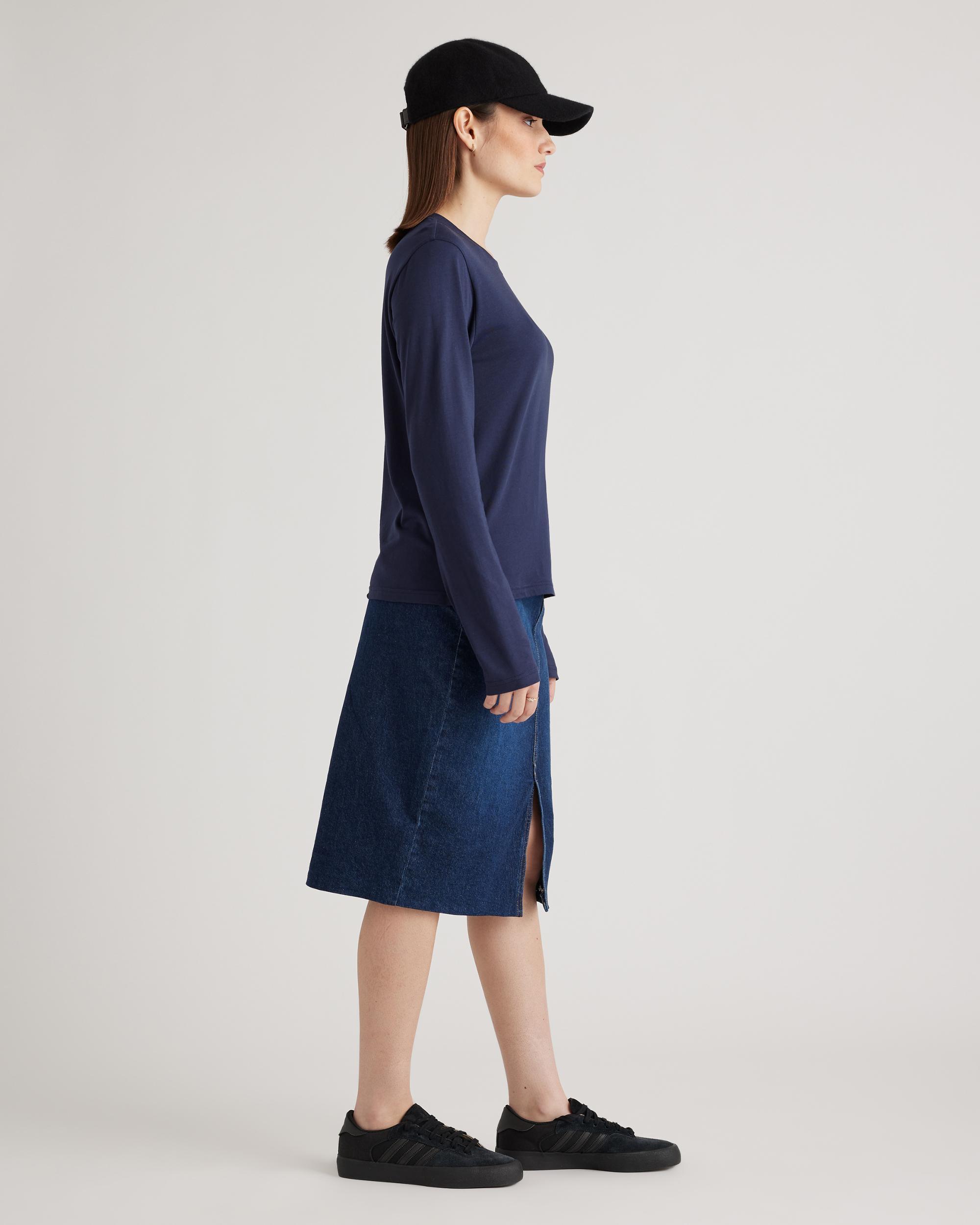 Quince | Women's Cotton Modal Relaxed Long Sleeve T-Shirt Size XS, Cotton/Modal Product Image