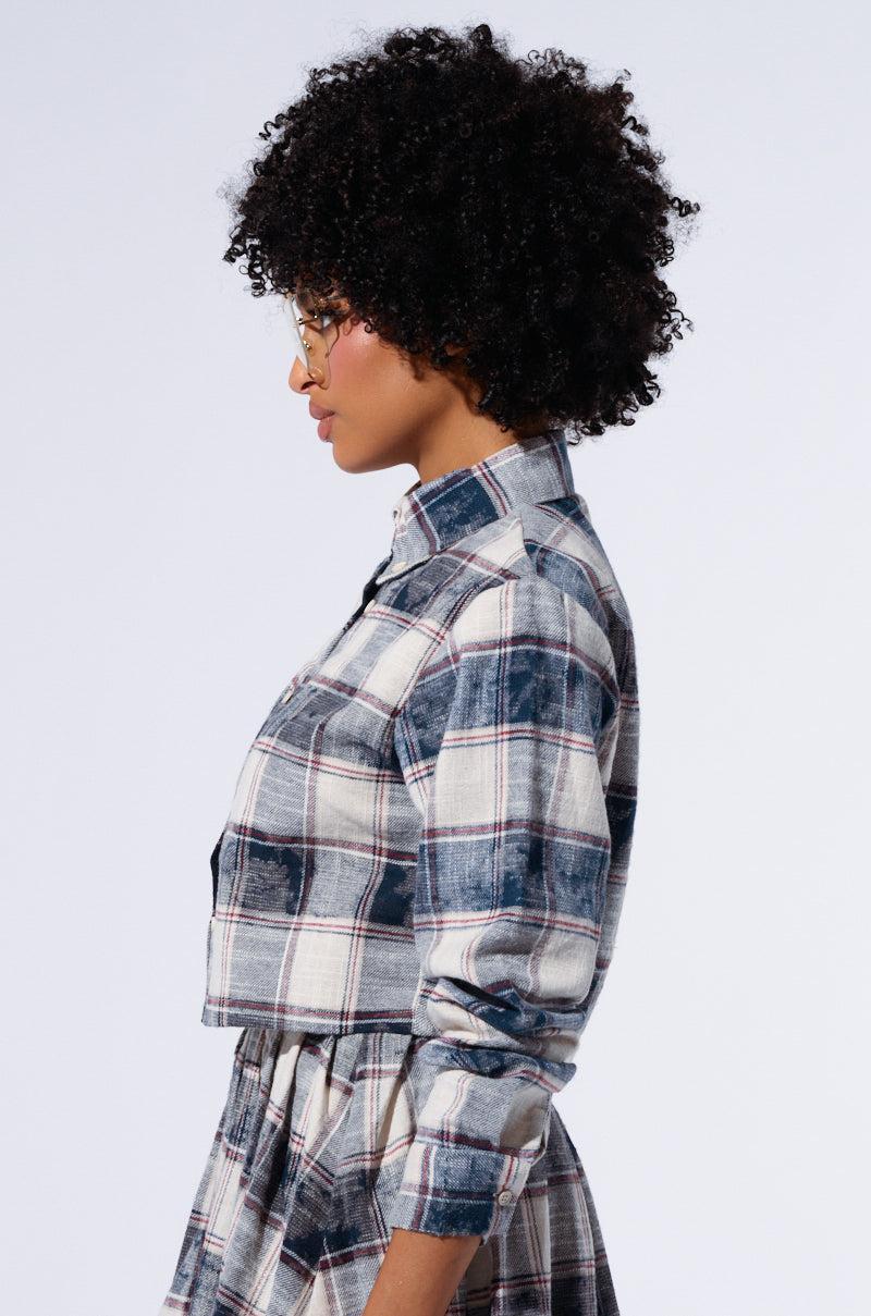 BELLA PLAID BUTTON DOWN SHIRT Product Image
