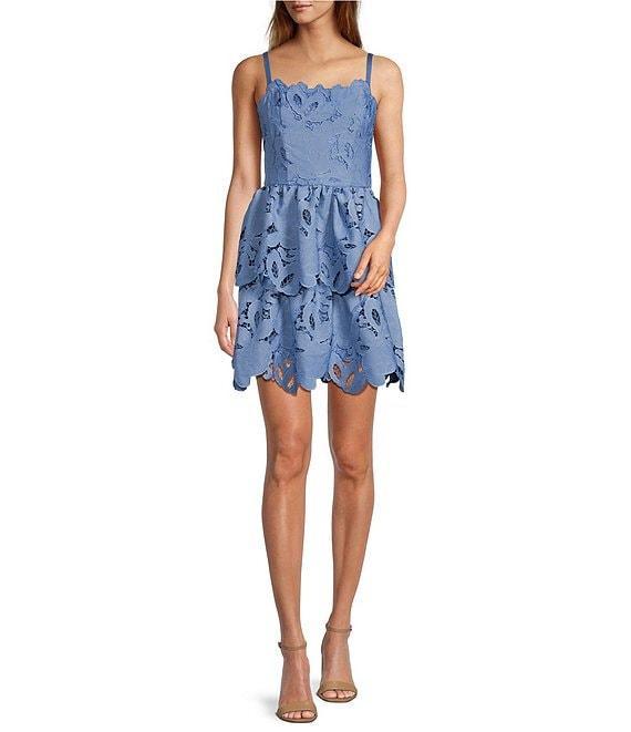 Mestiza New York Vanessa Lace Bow Square Neck Sleeveless Mini Dress Product Image