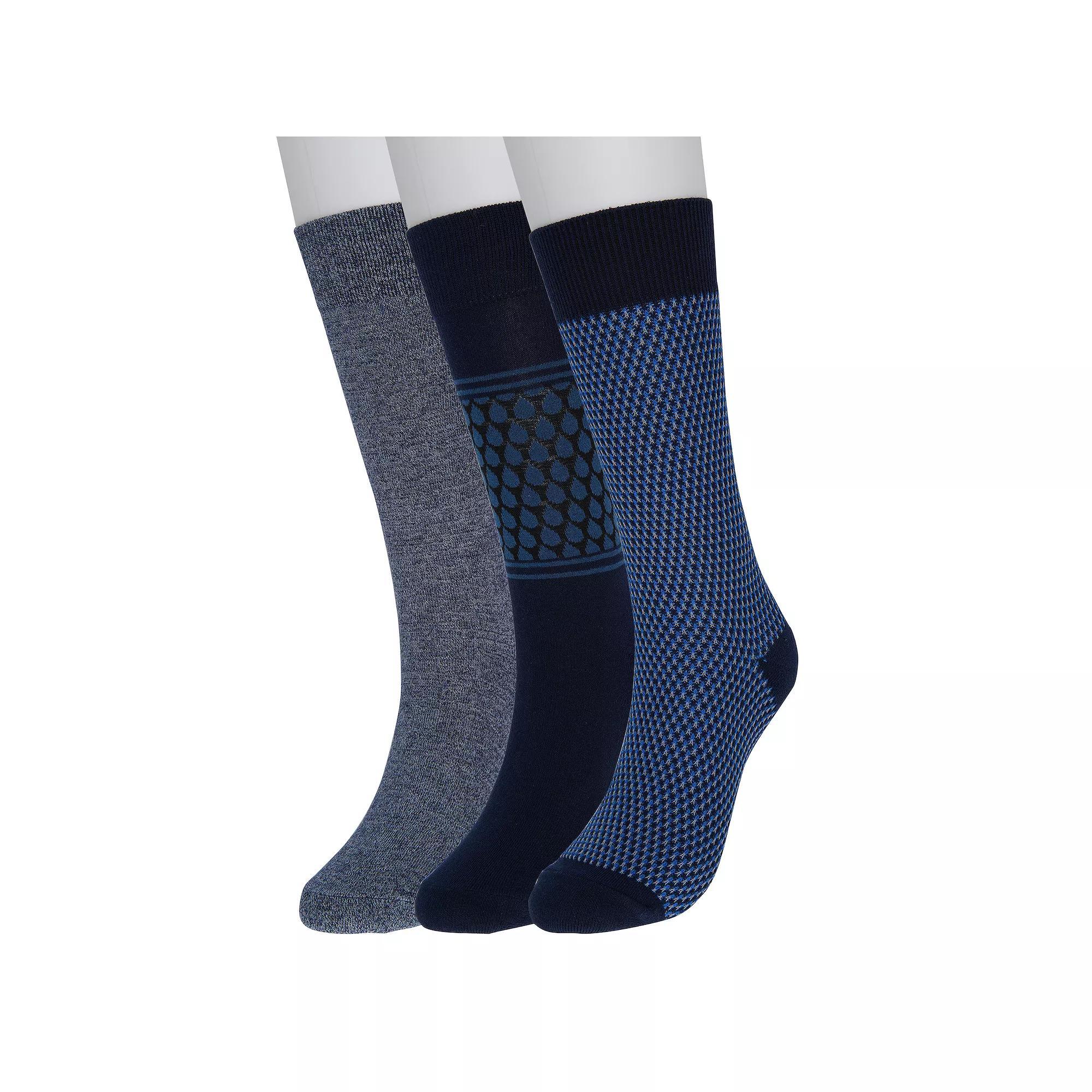 Men's Sonoma Goods For Life® 3-pack Casual Active Socks, Size: 7-12, Blue Textures Product Image