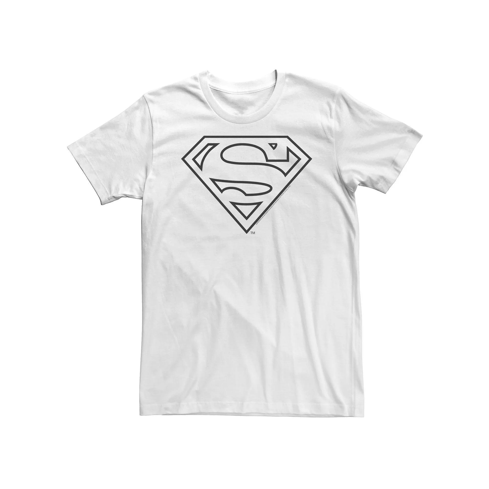 Big & Tall DC Comics Superman Line Art Logo Tee, Men's, Size: 4XL, White Product Image