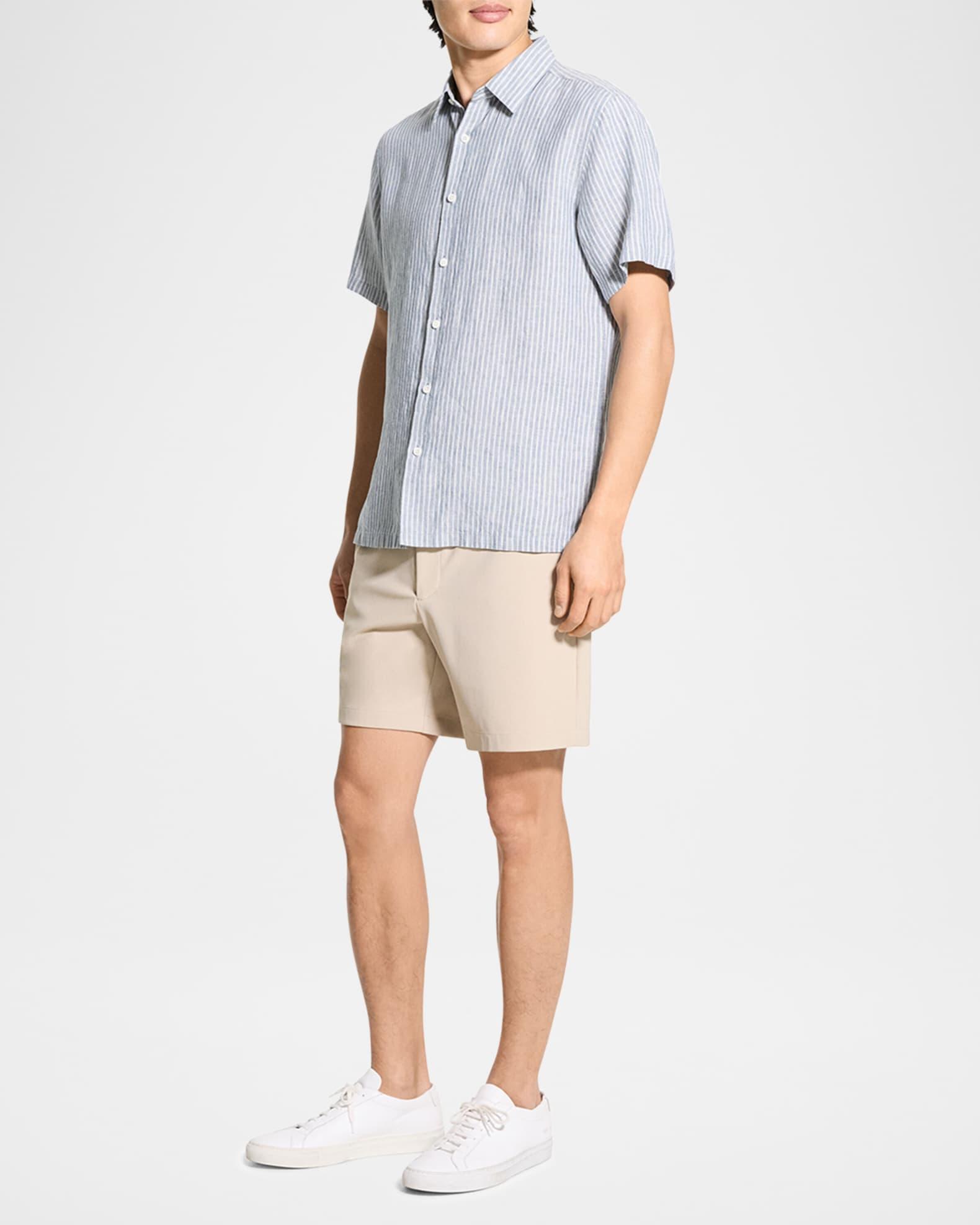 Men's Irving Linen Summer Stripe Short-Sleeve Shirt Product Image