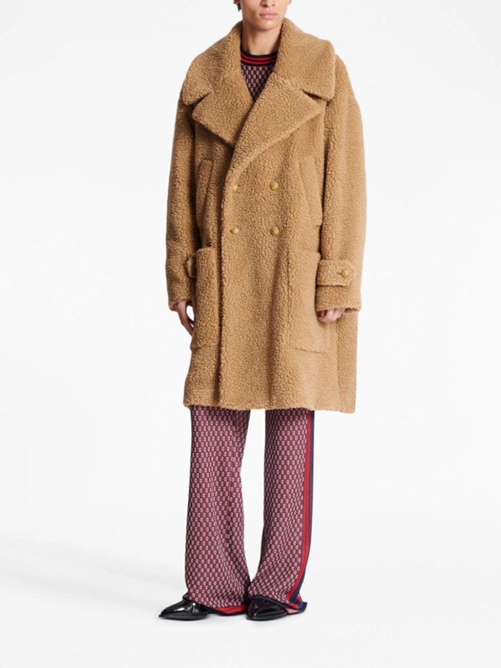 BALMAIN Notched-lapel Double-breasted Coat In Ivory Product Image