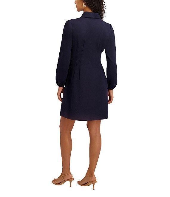 Kensie Suede Collar Neck Long Sleeve Button Front Pleated Mini Dress Product Image