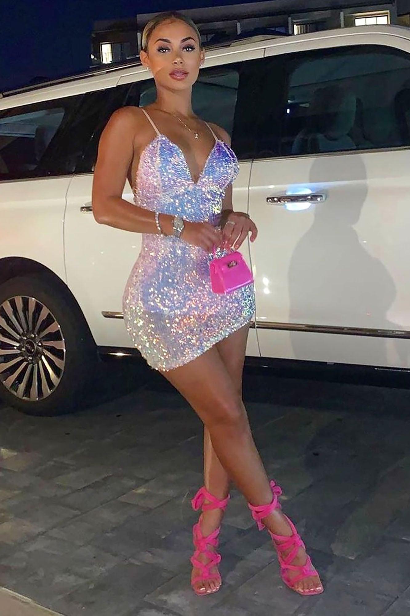 Keep Your Shine Sequin Mini Dress - Blush Product Image