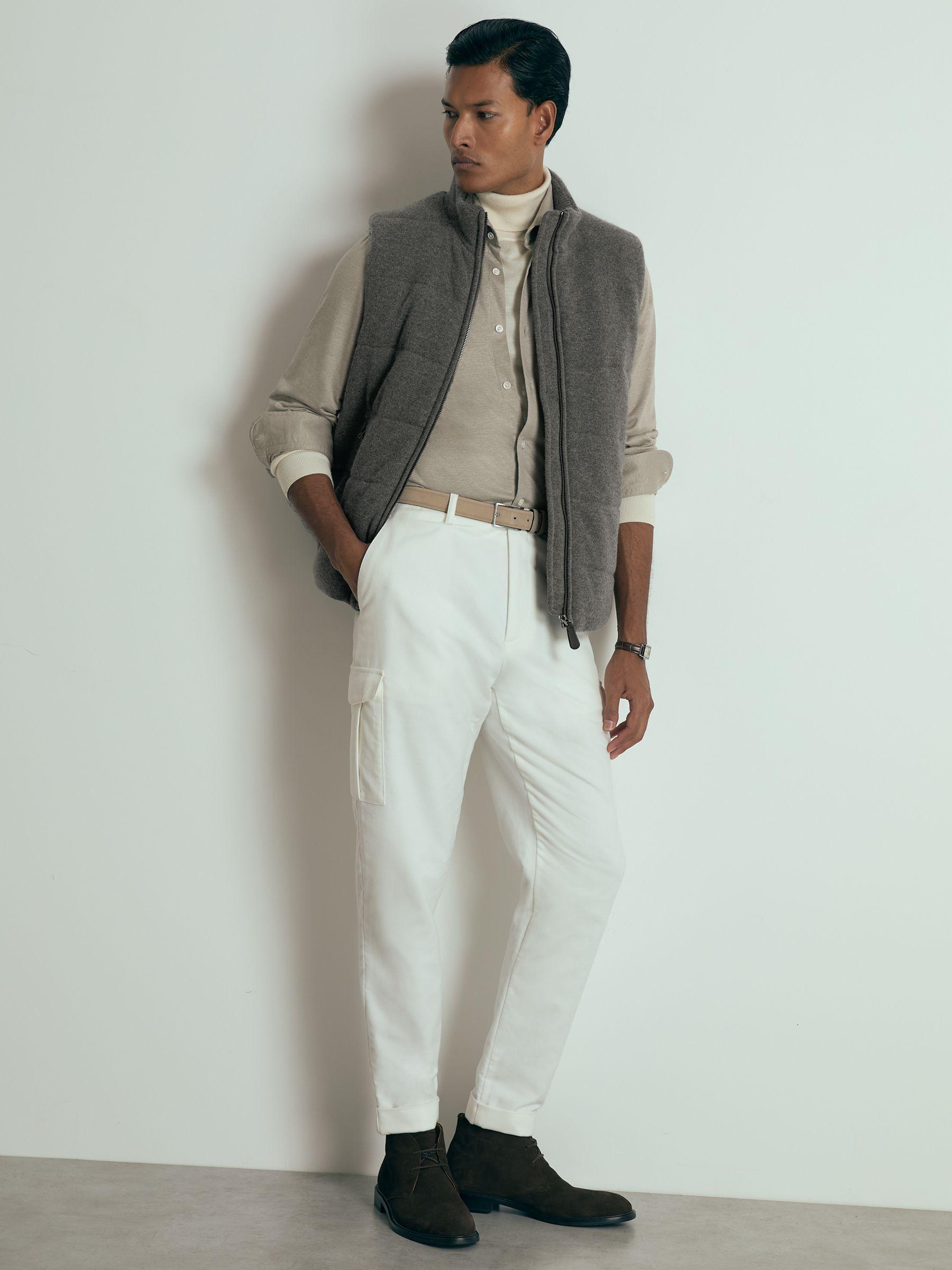 Atelier Linen-Blend-Jersey Shirt in Grey Melange Product Image