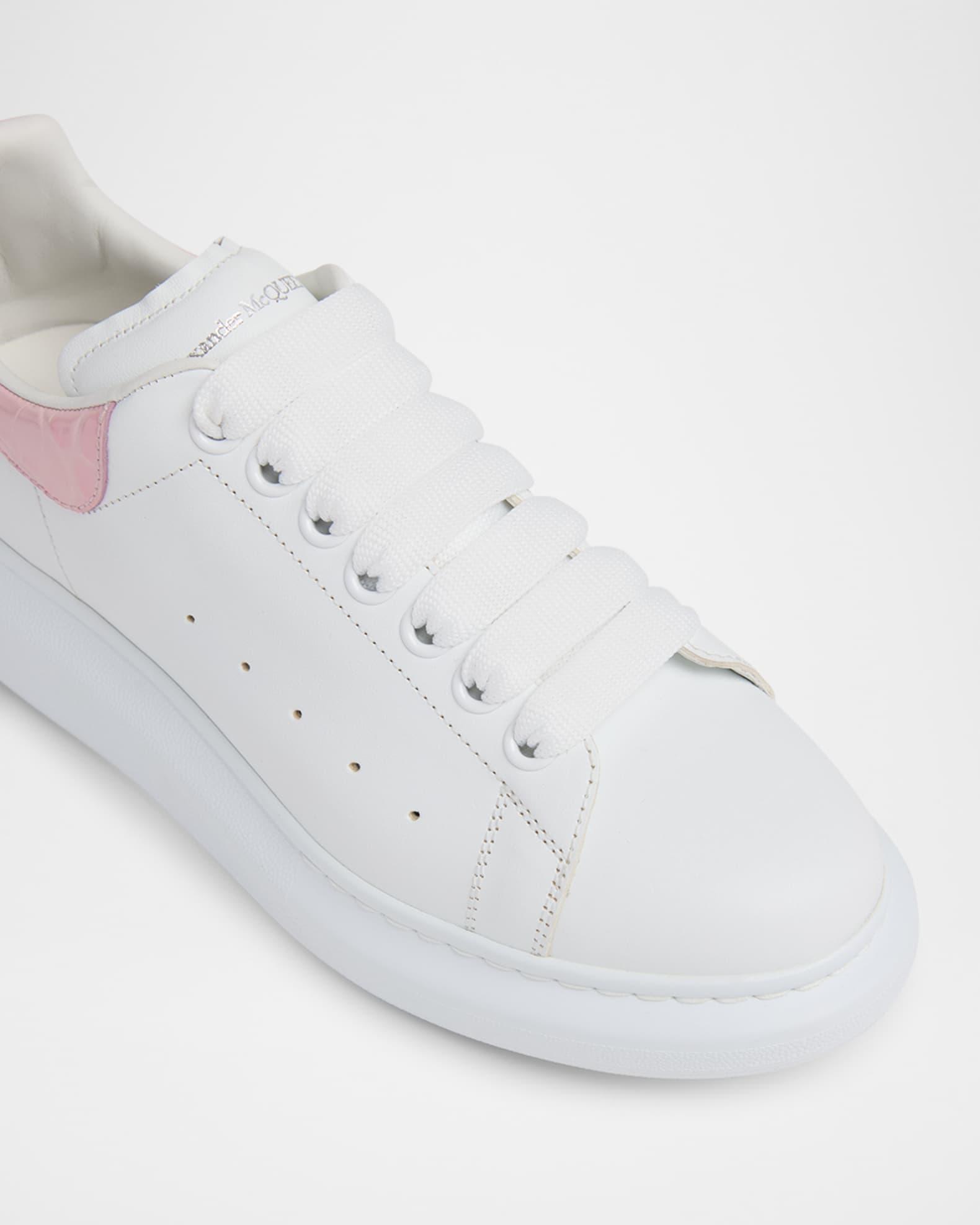 Oversized Snakeskin-Embossed Leather Sneakers Product Image