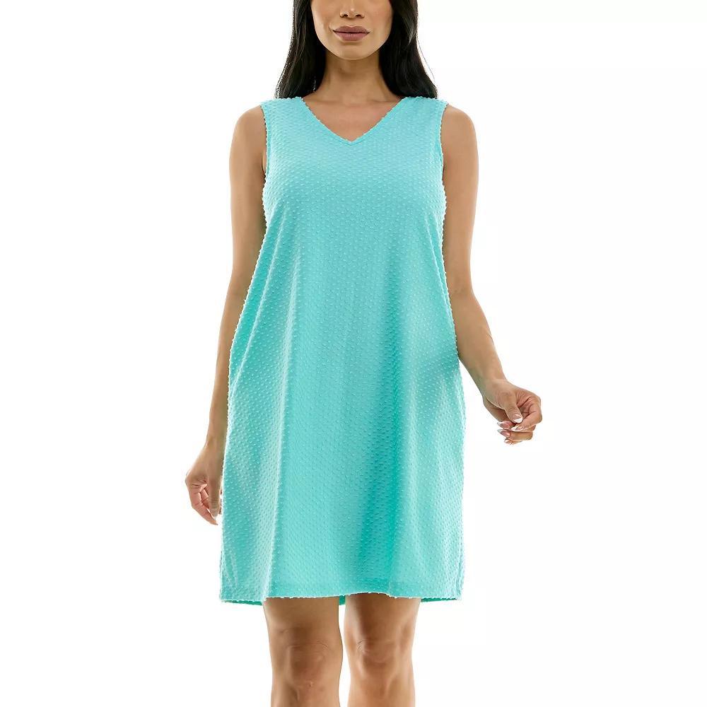 Womens Nina Leonard V-Neck Reversible Trapeze Dress Light Green Product Image